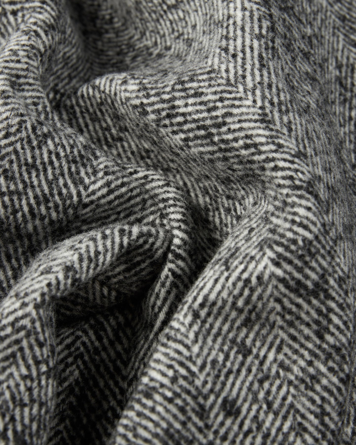 Wide fit herringbone wool peacoat