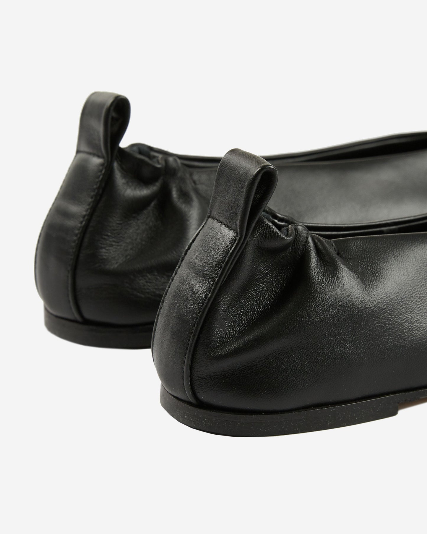 - Leather ballet pumps - black