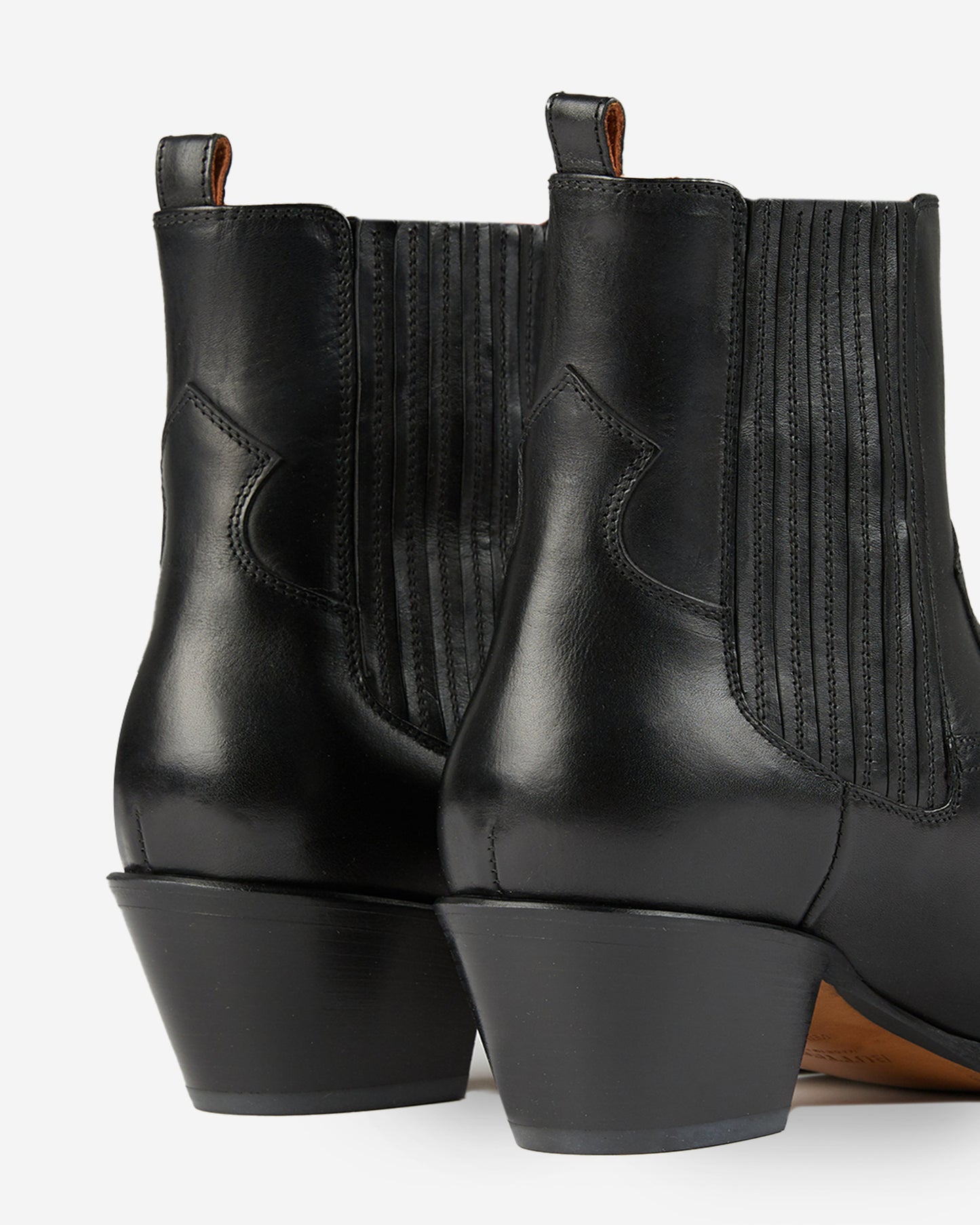 Leather cowboy ankle boots