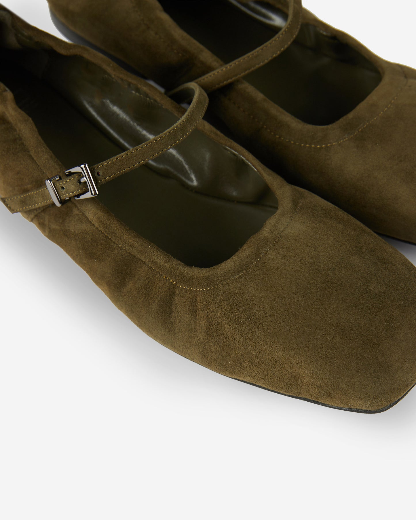 Suede leather ballet flats