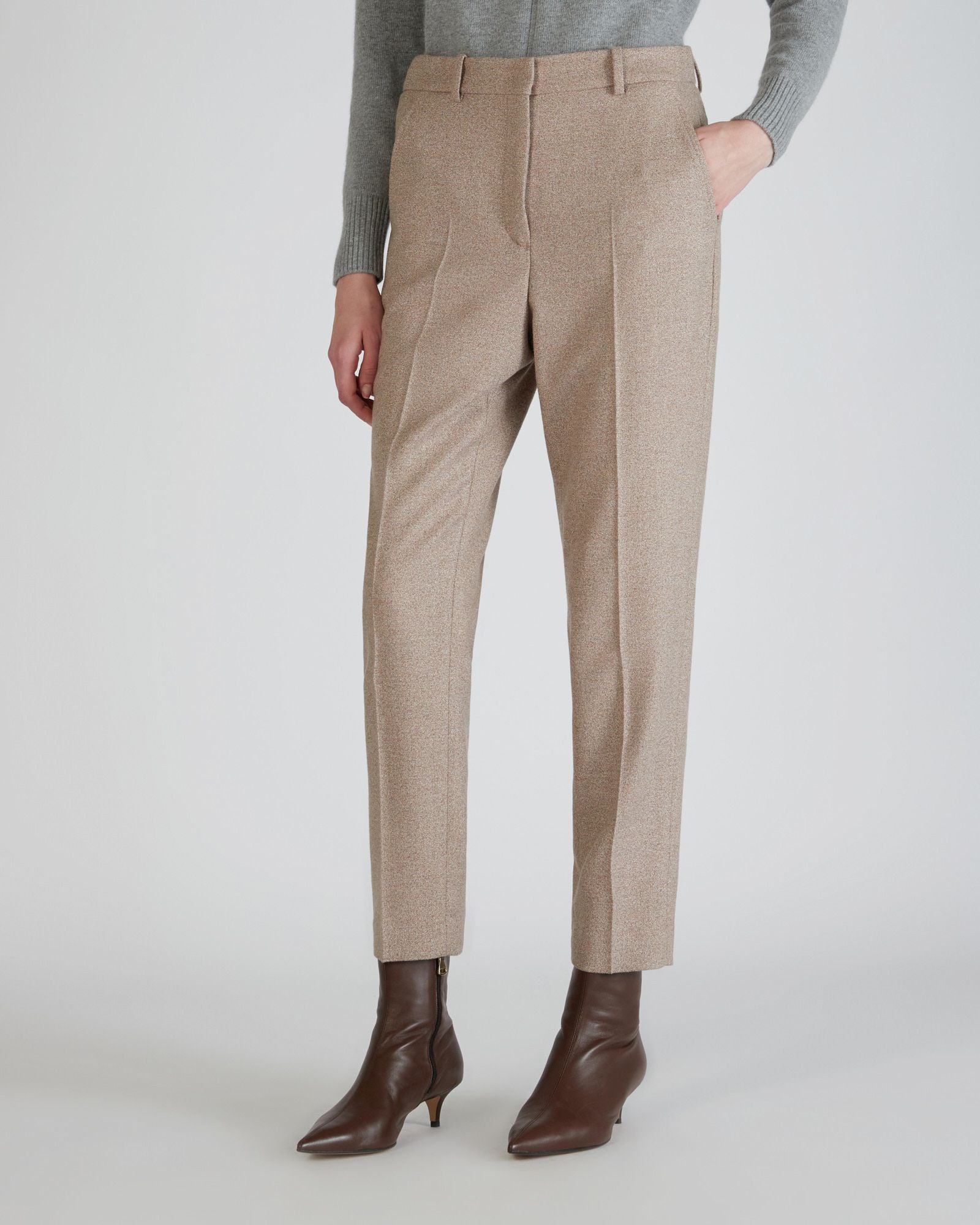 Regular fit flannel trousers