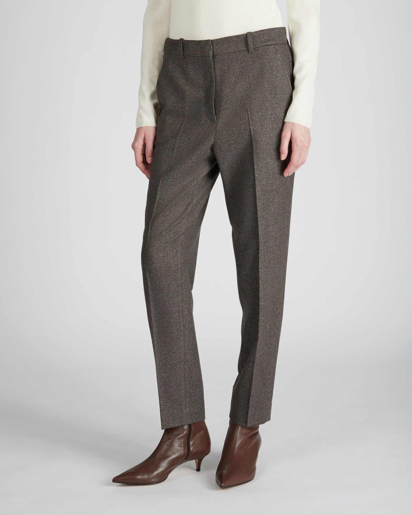 Regular fit flannel trousers