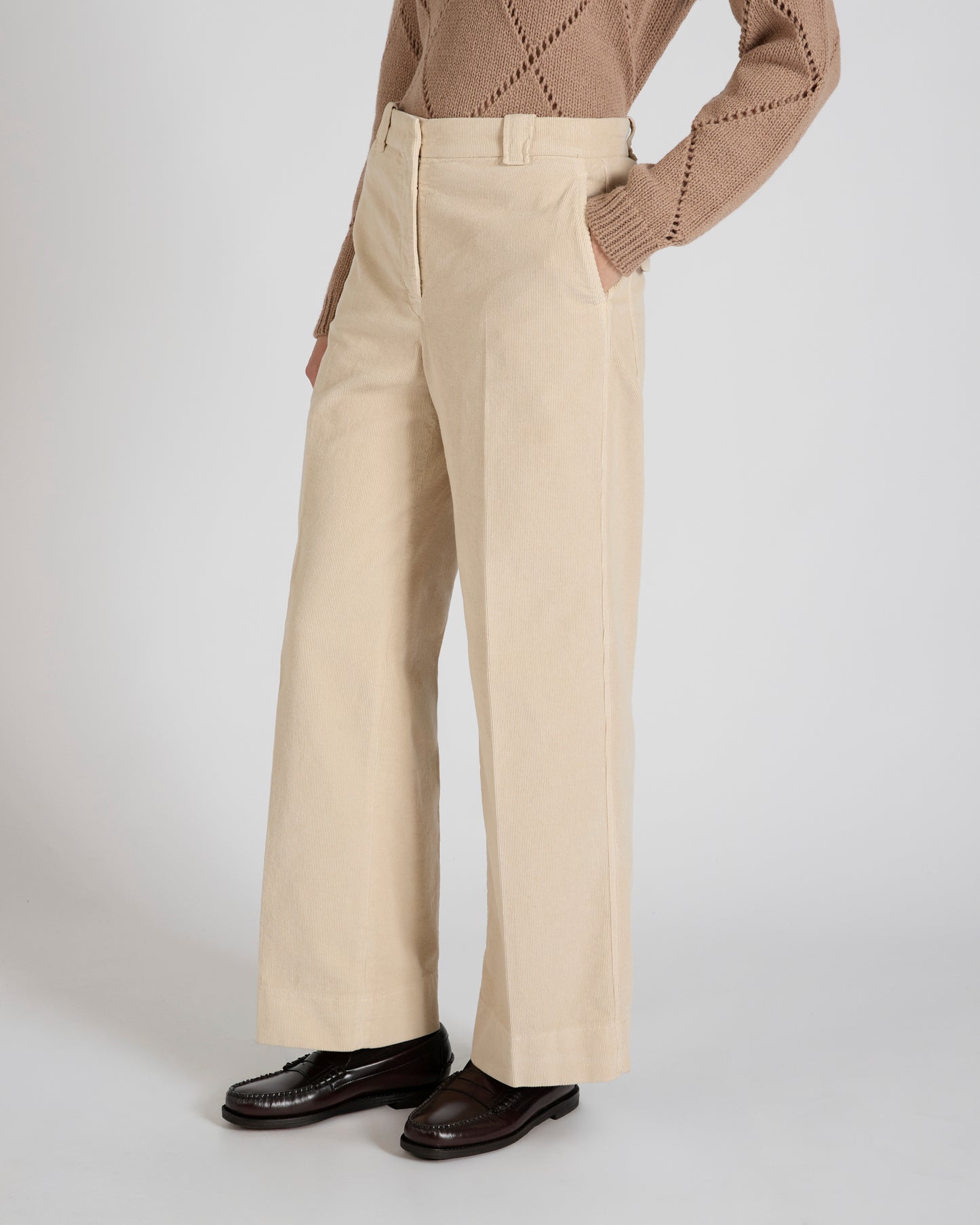 Wide fit corduroy trousers