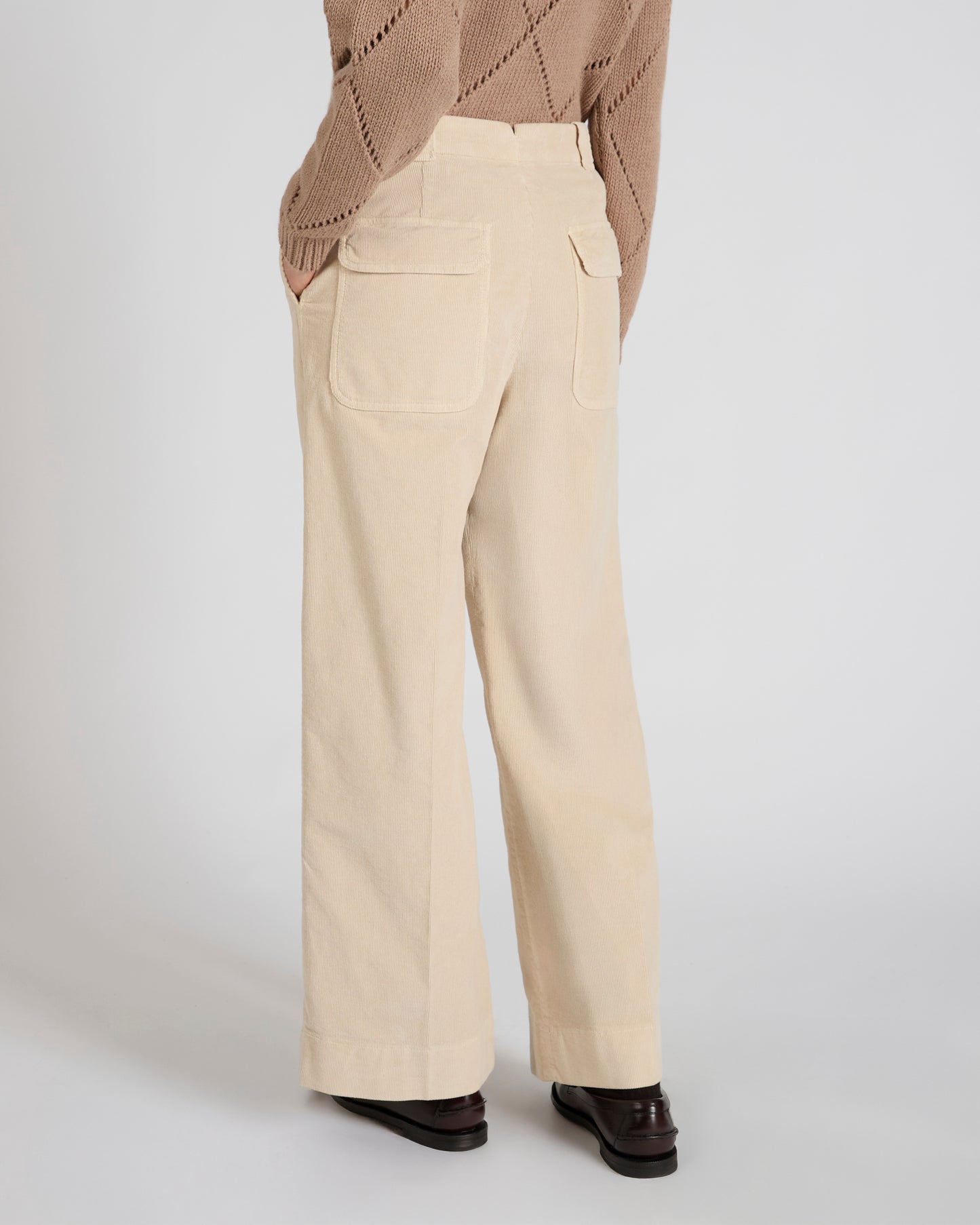 Wide fit corduroy trousers