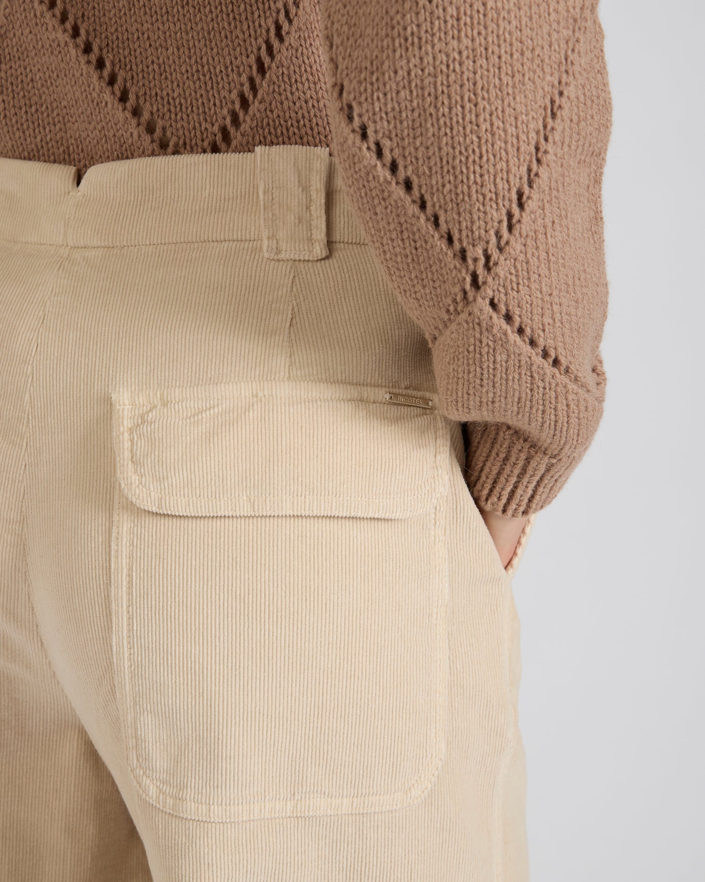 Wide fit corduroy trousers