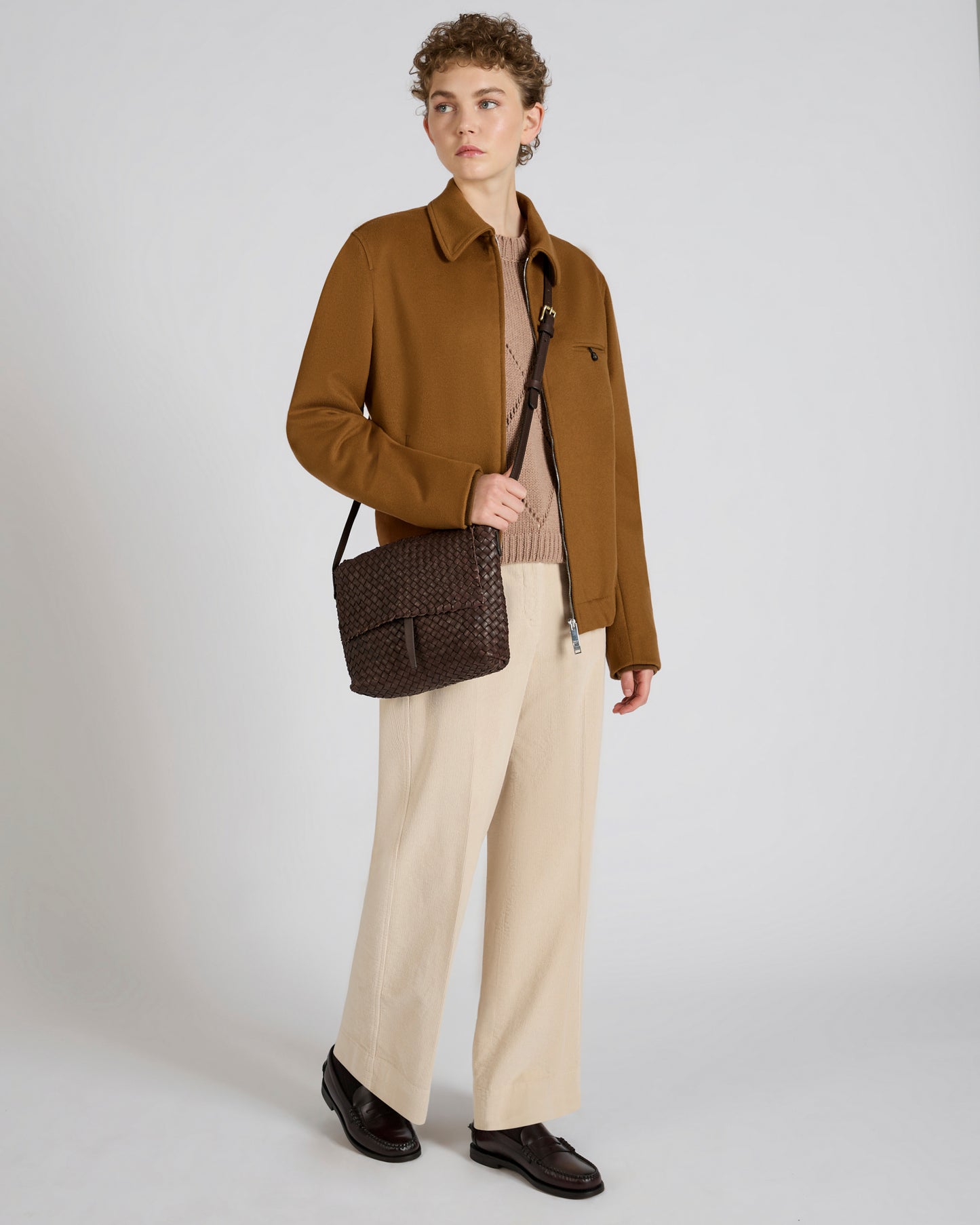 Wide fit corduroy trousers