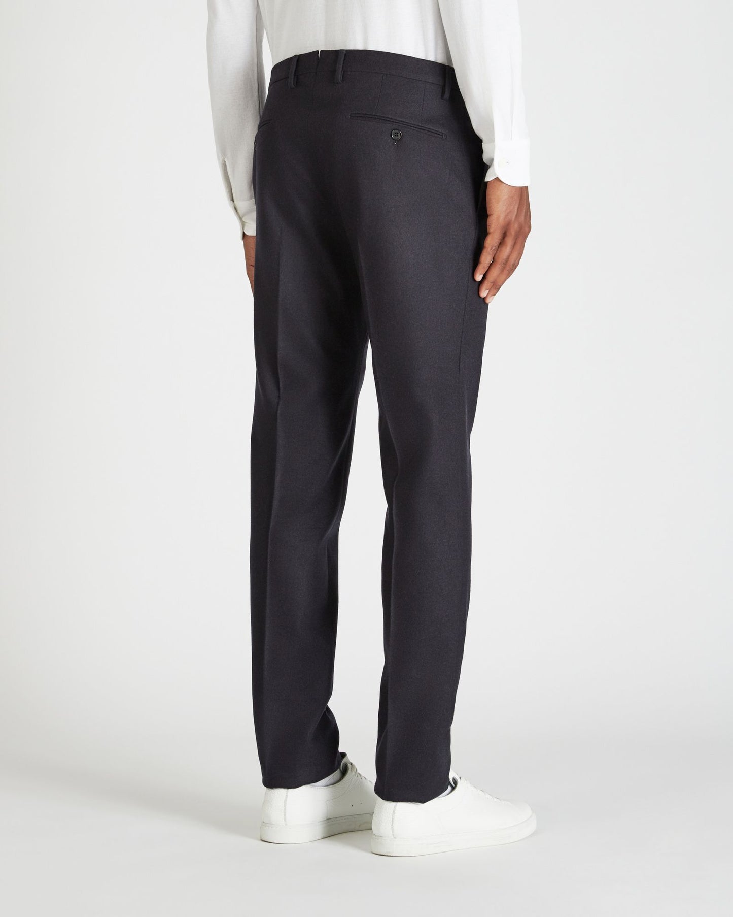 Slim fit wool and cashmere flannel trousers