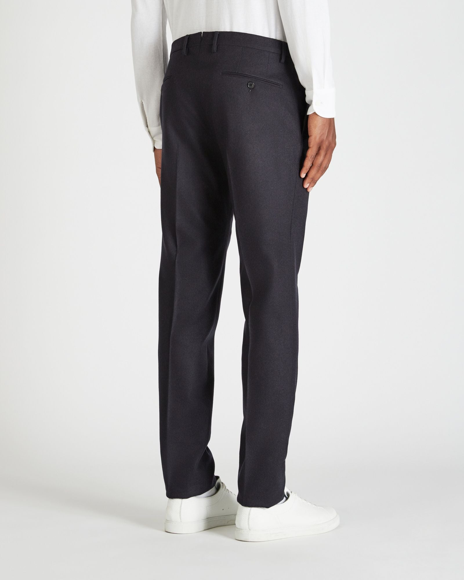 Slim fit wool and cashmere flannel trousers