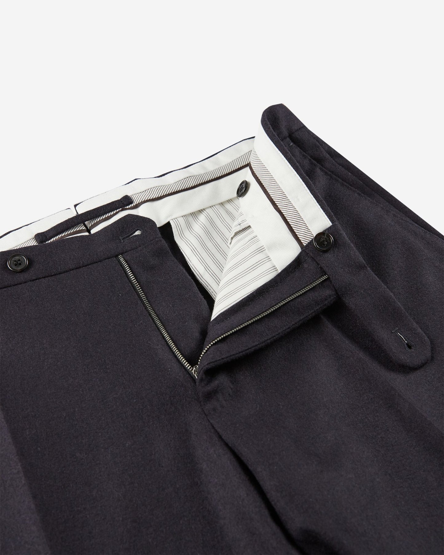 Slim fit wool and cashmere flannel trousers