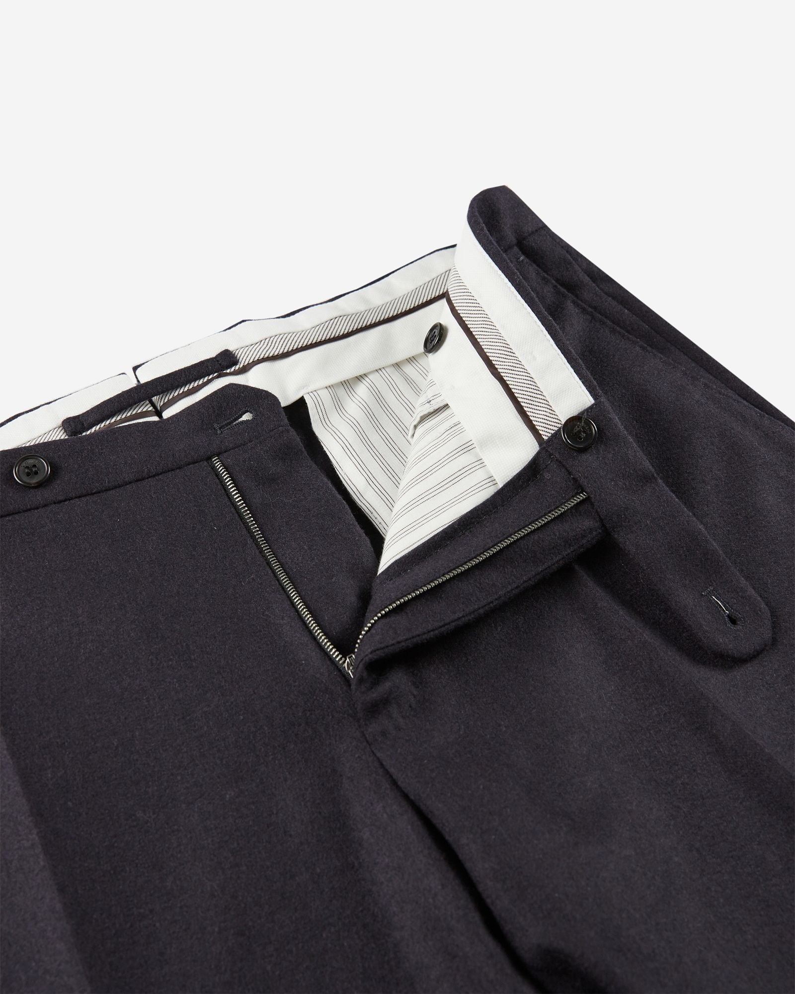 Slim fit wool and cashmere flannel trousers