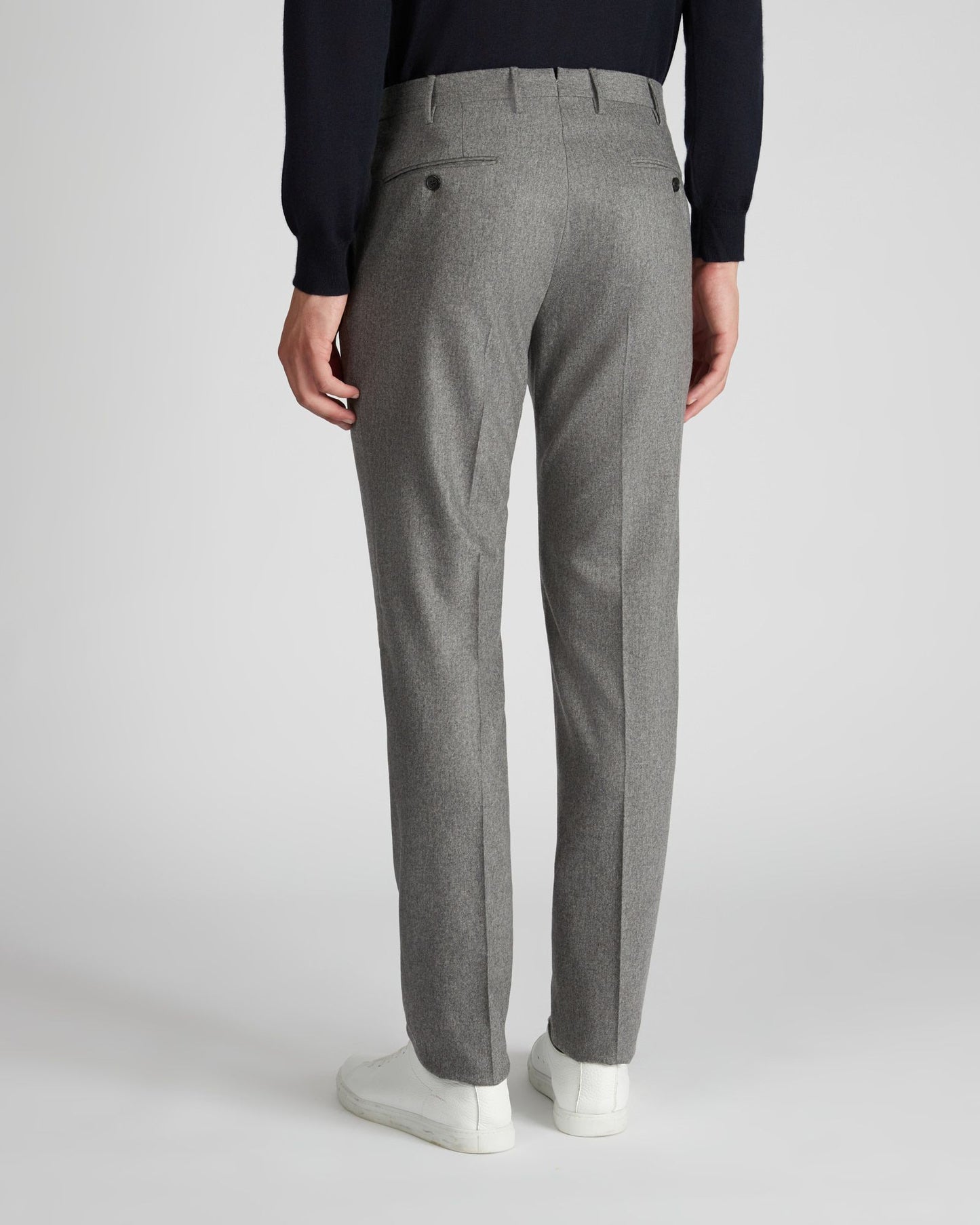 Slim fit wool and cashmere flannel trousers