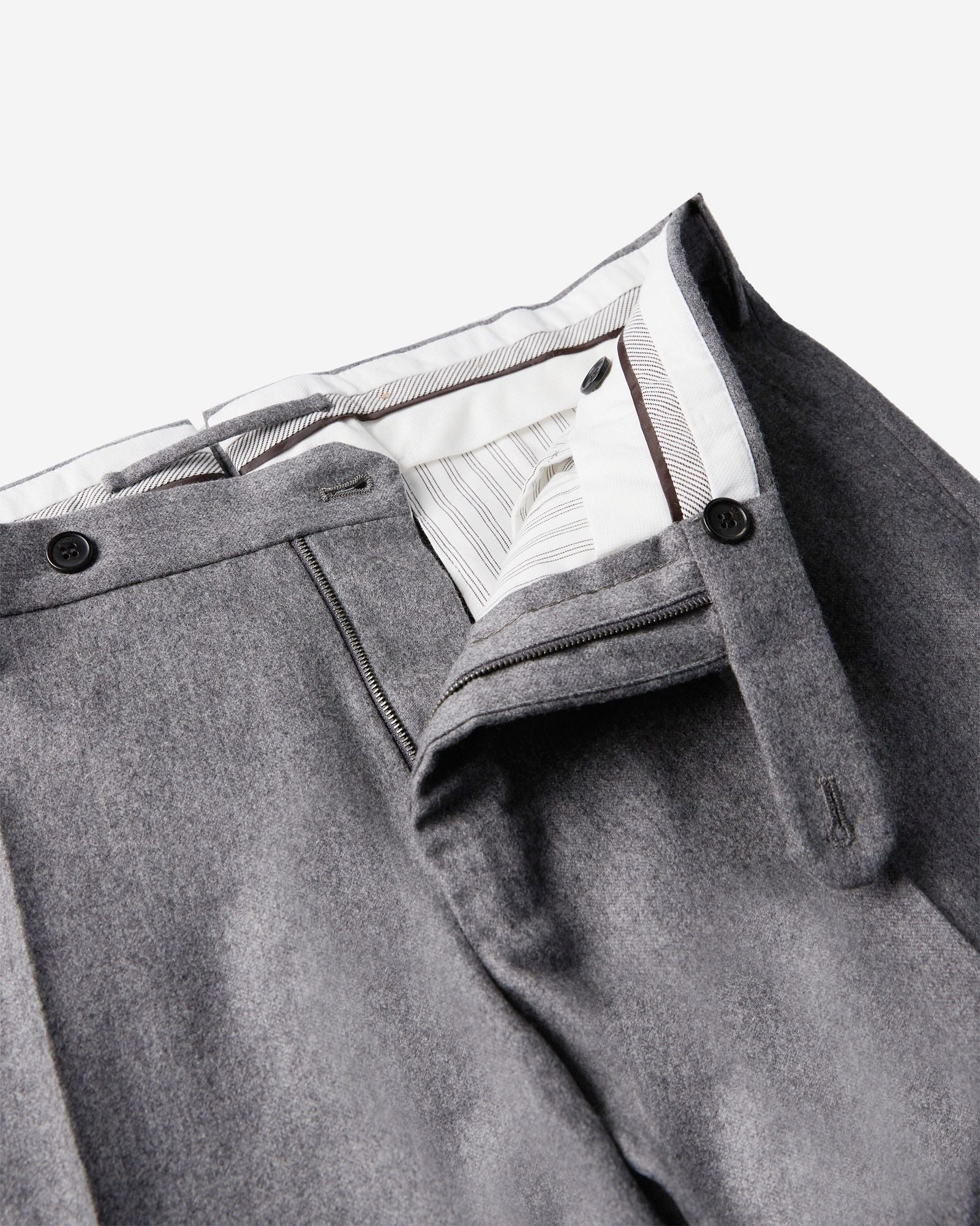 Slim fit wool and cashmere flannel trousers