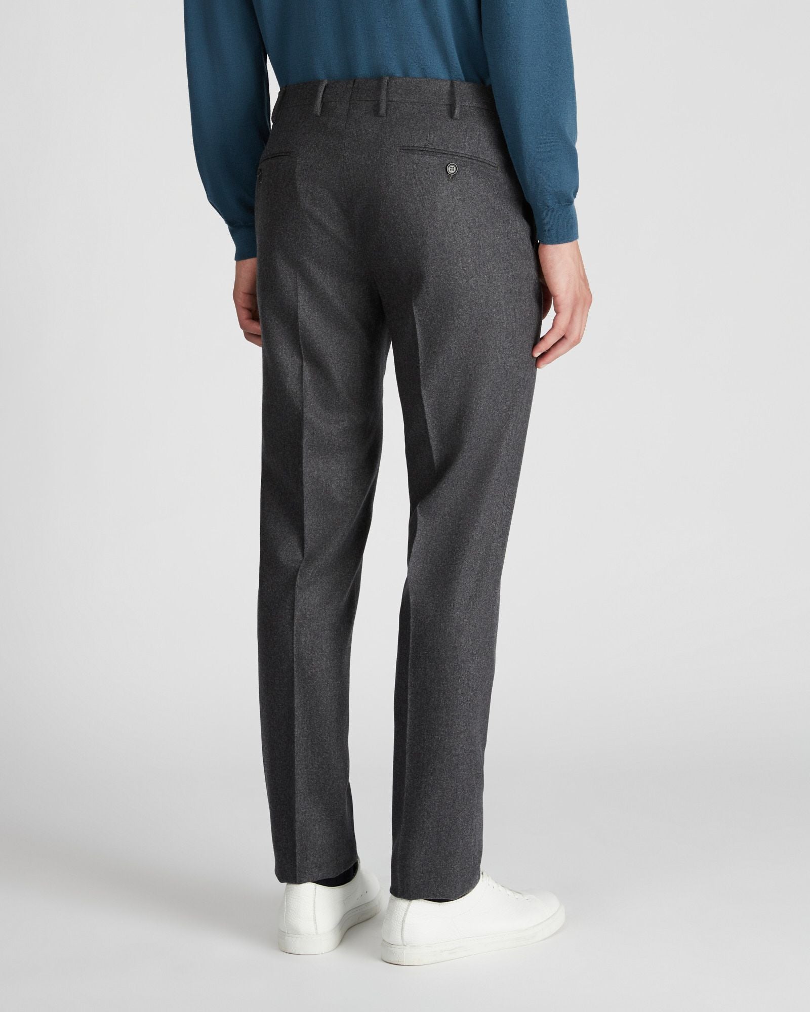 Slim fit wool and cashmere flannel trousers