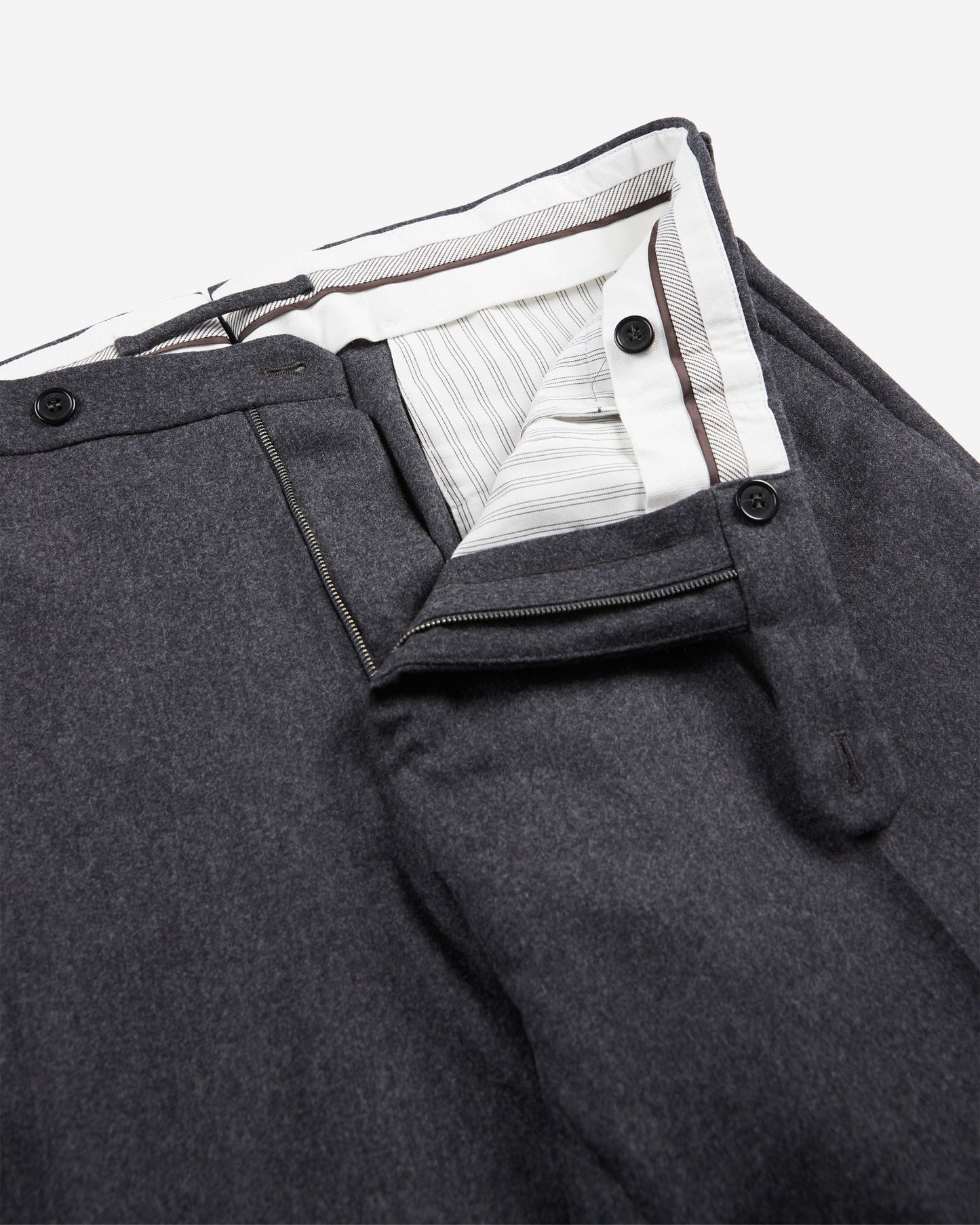 Slim fit wool and cashmere flannel trousers