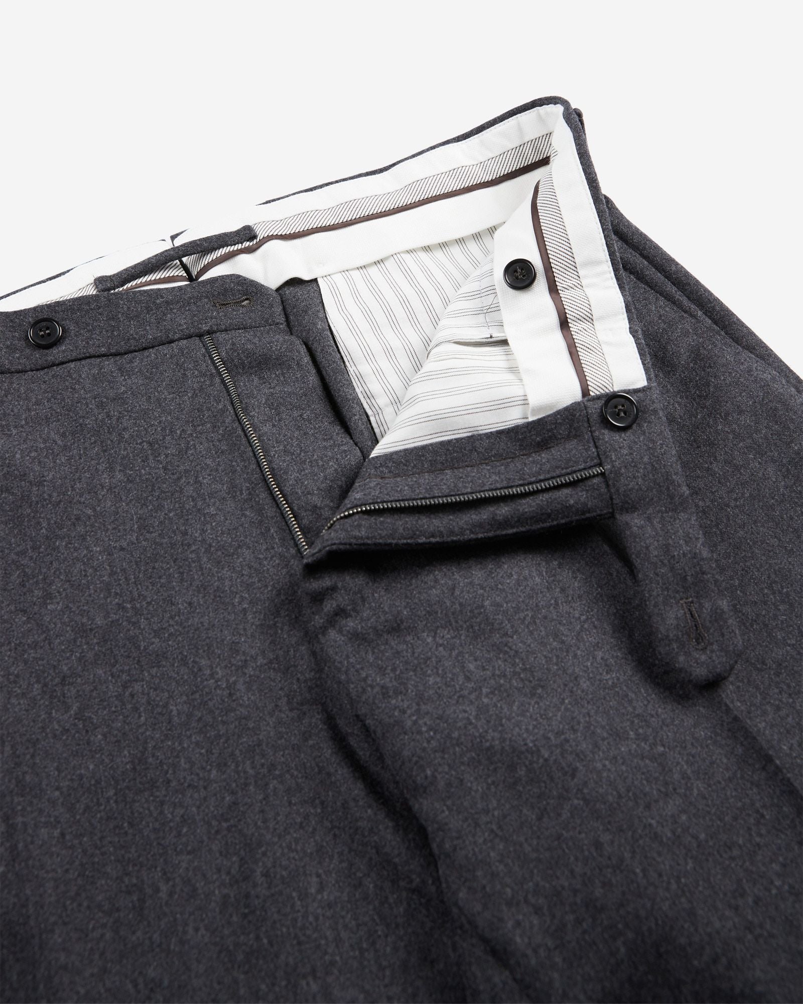 Slim fit wool and cashmere flannel trousers