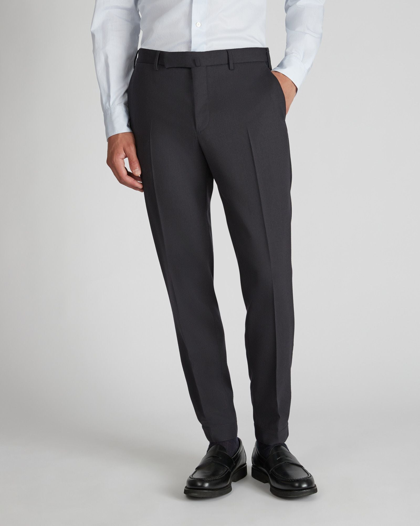 Tapered fit techno flannel trousers