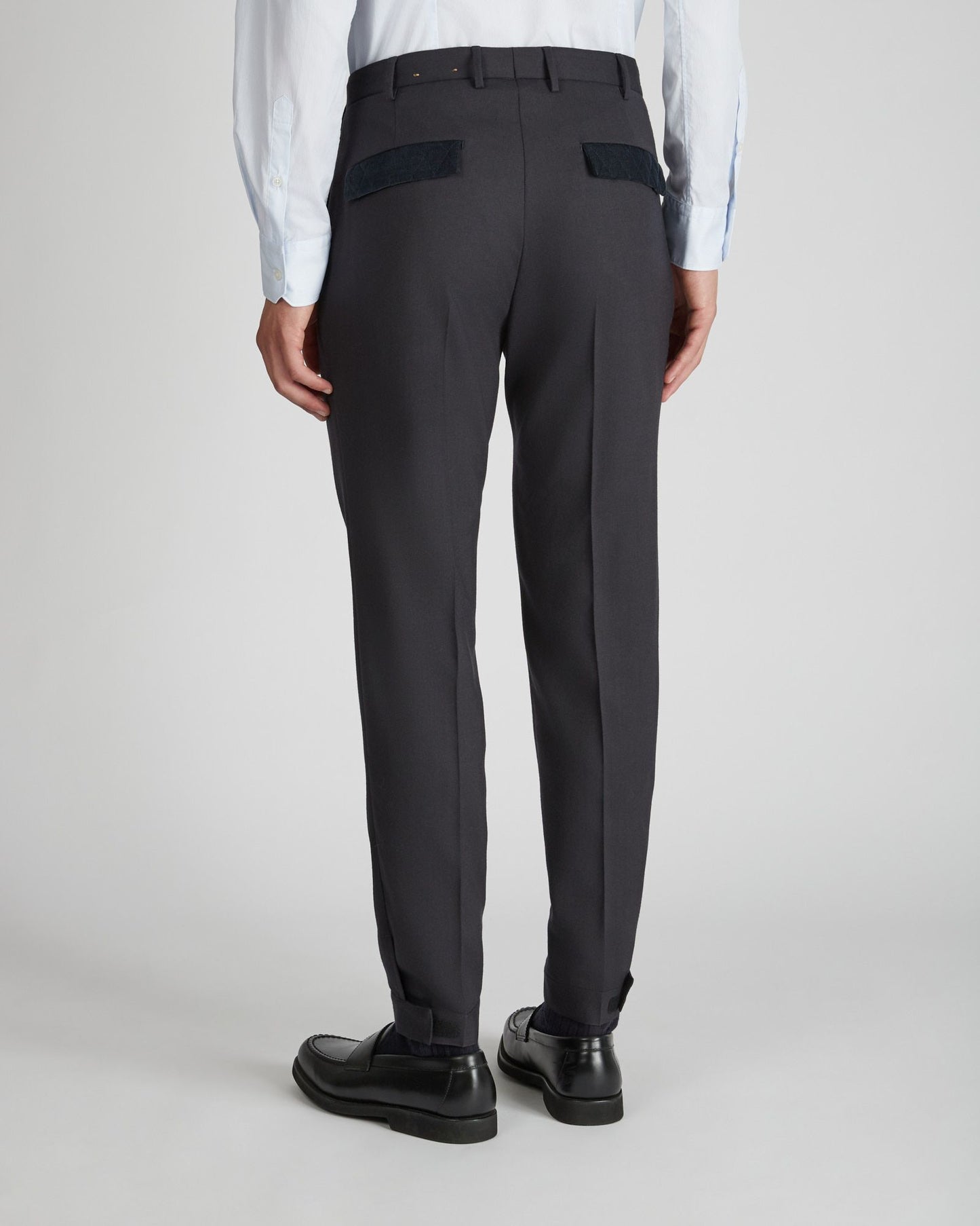 Tapered fit techno flannel trousers