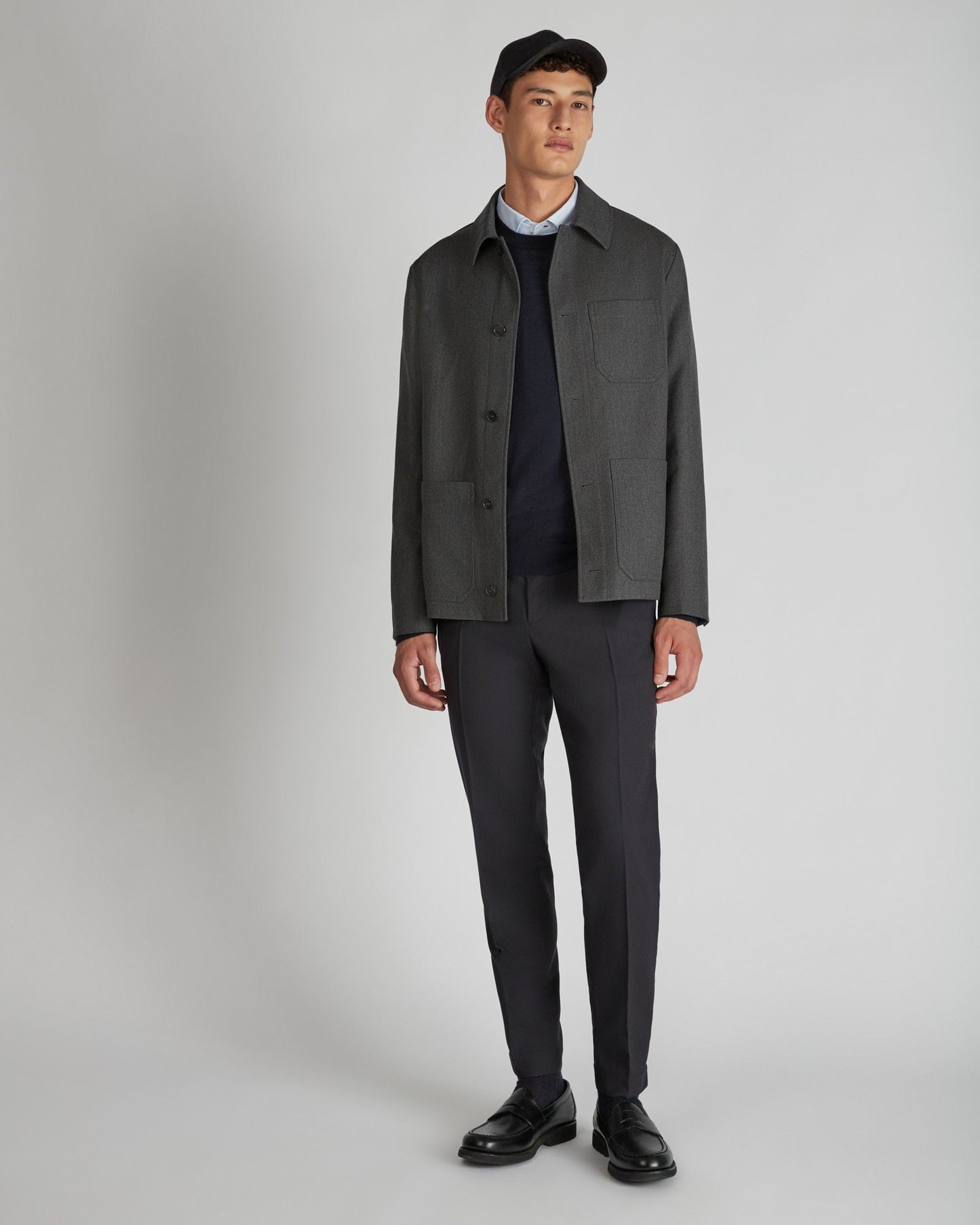 Tapered fit techno flannel trousers