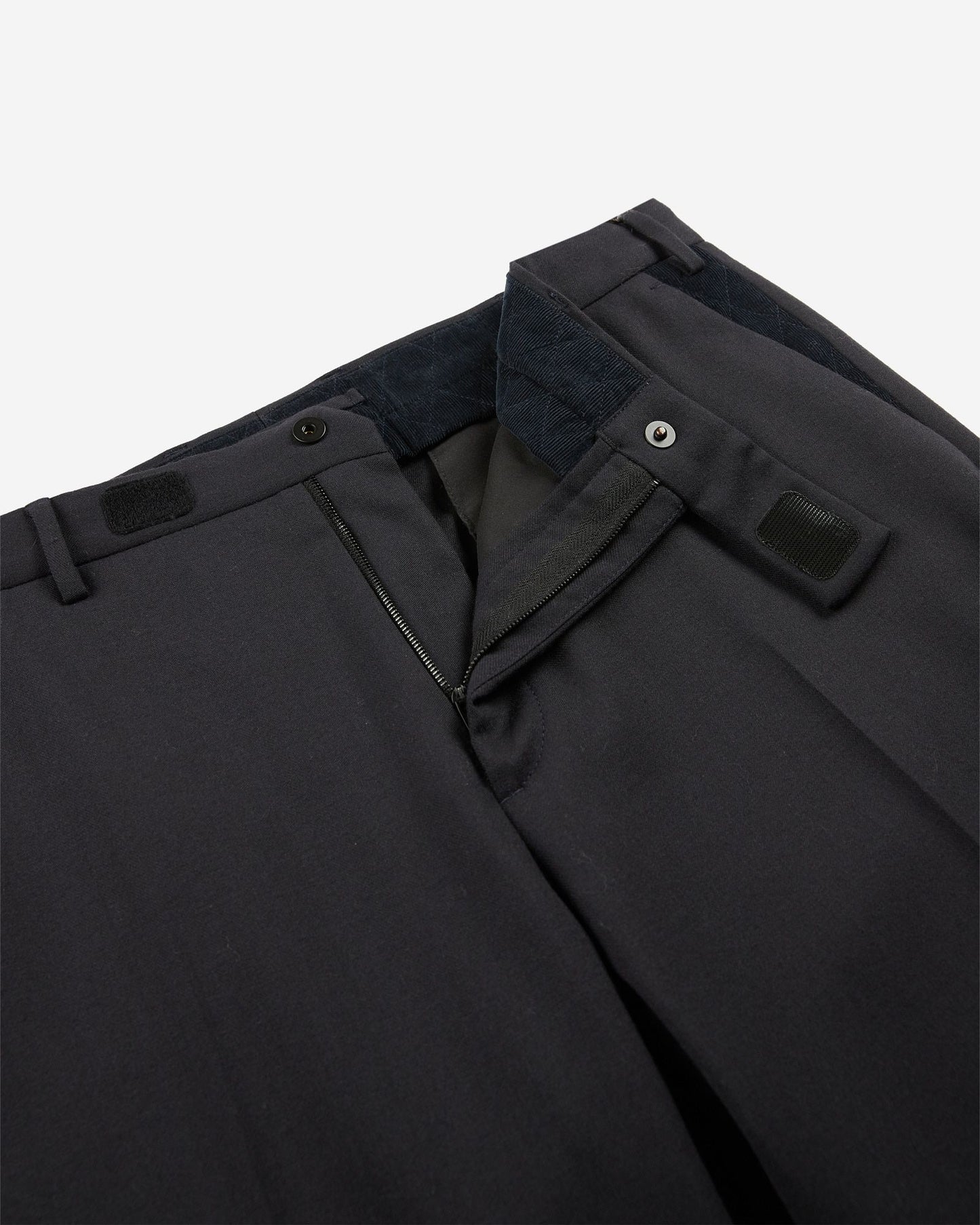 Tapered fit techno flannel trousers