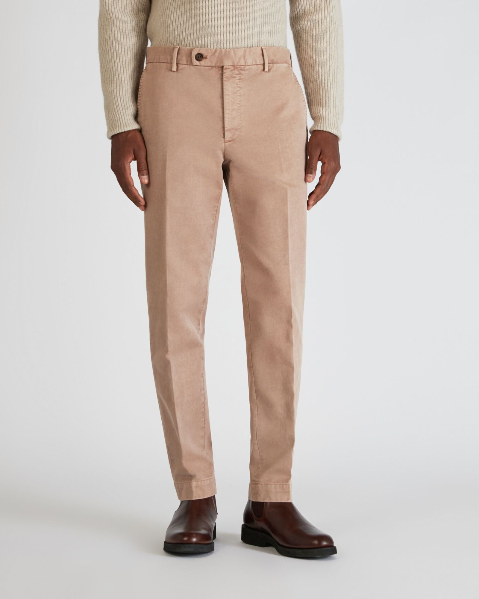 Tapered fit cotton trousers