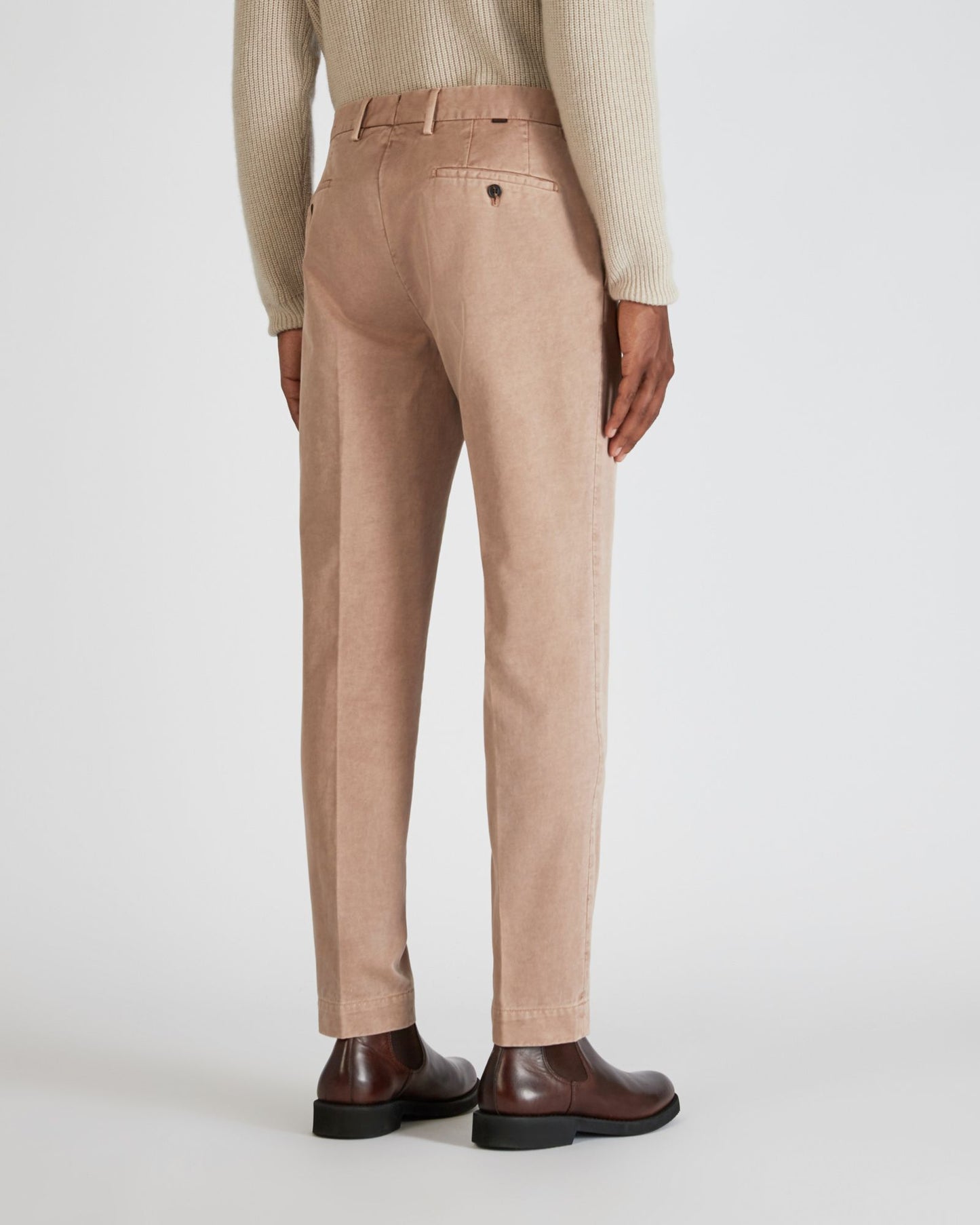 Tapered fit cotton trousers