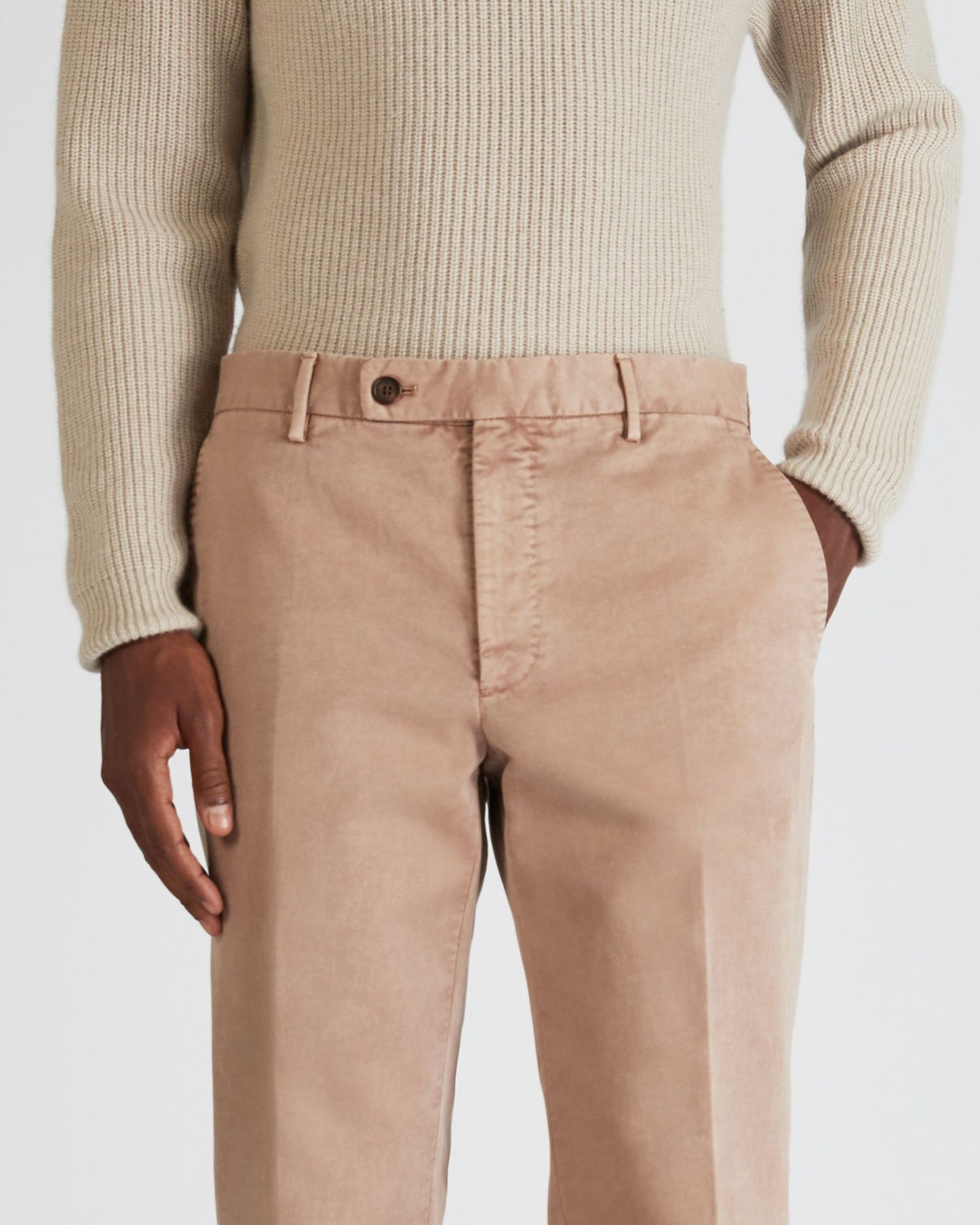 Tapered fit cotton trousers