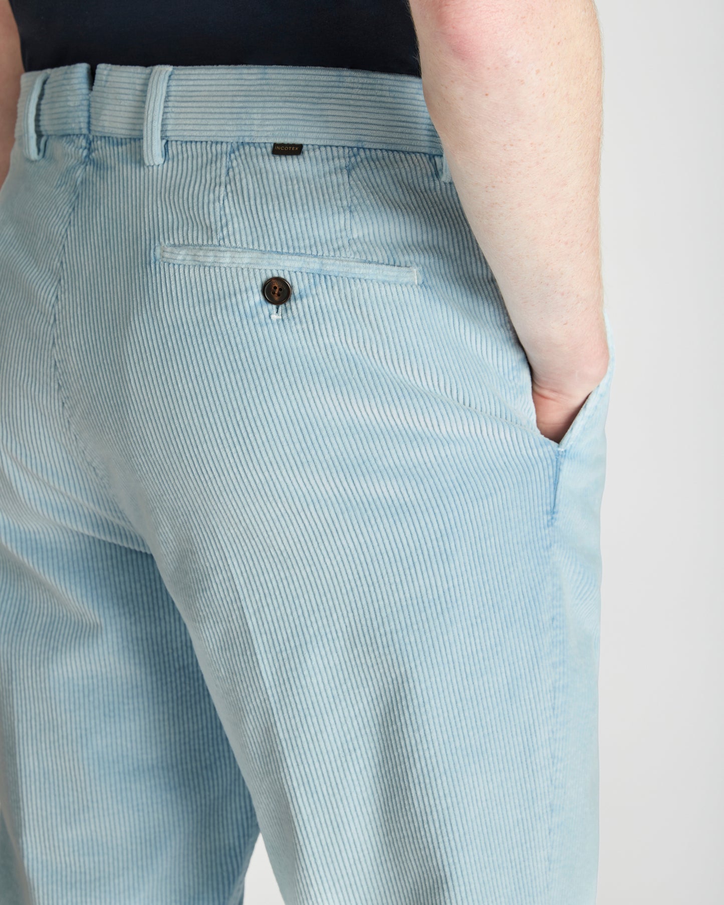 Tapered fit corduroy trousers