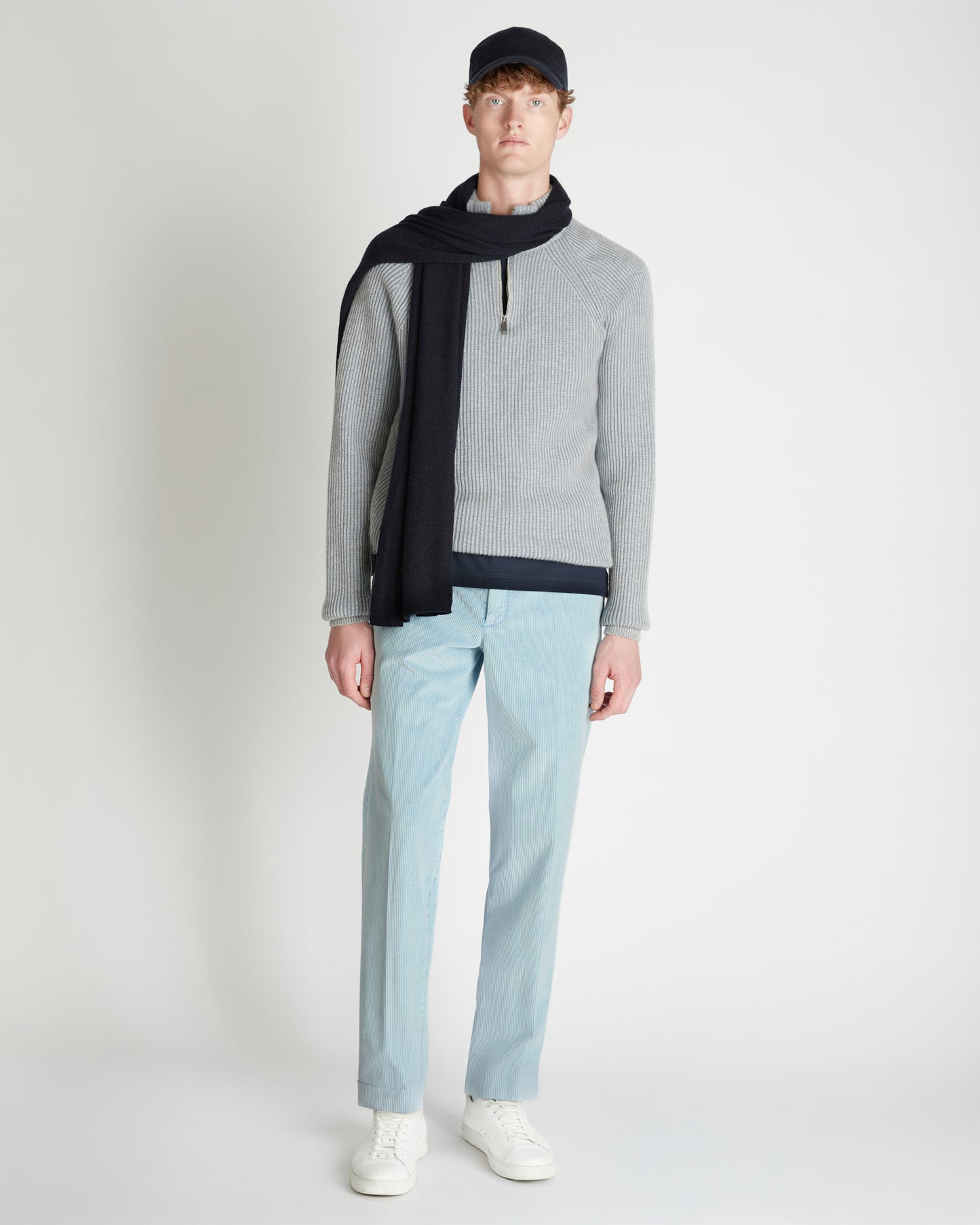 Tapered fit corduroy trousers