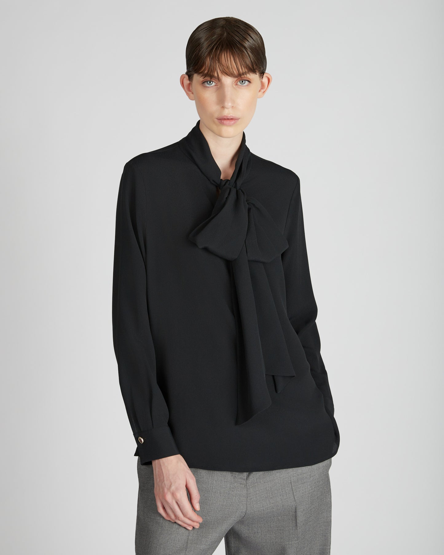 Silk and acetate crêpe de chine wide fit shirt