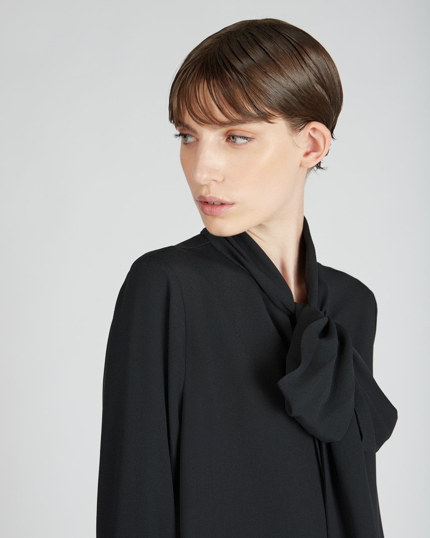 Silk and acetate crêpe de chine wide fit shirt