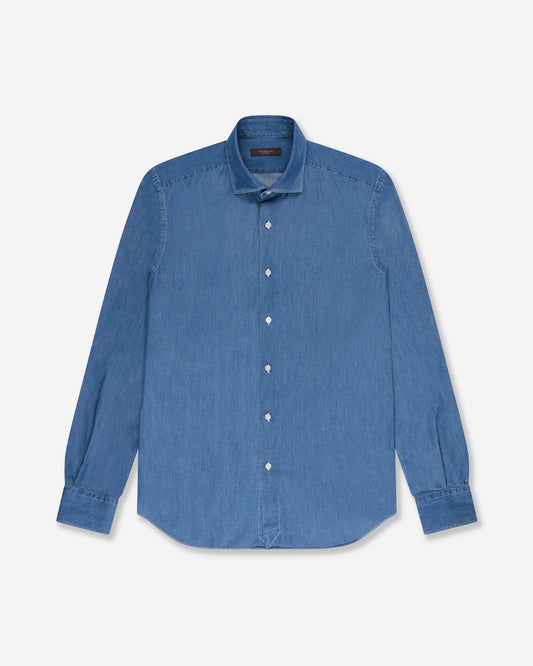 Slim fit denim cotton shirt