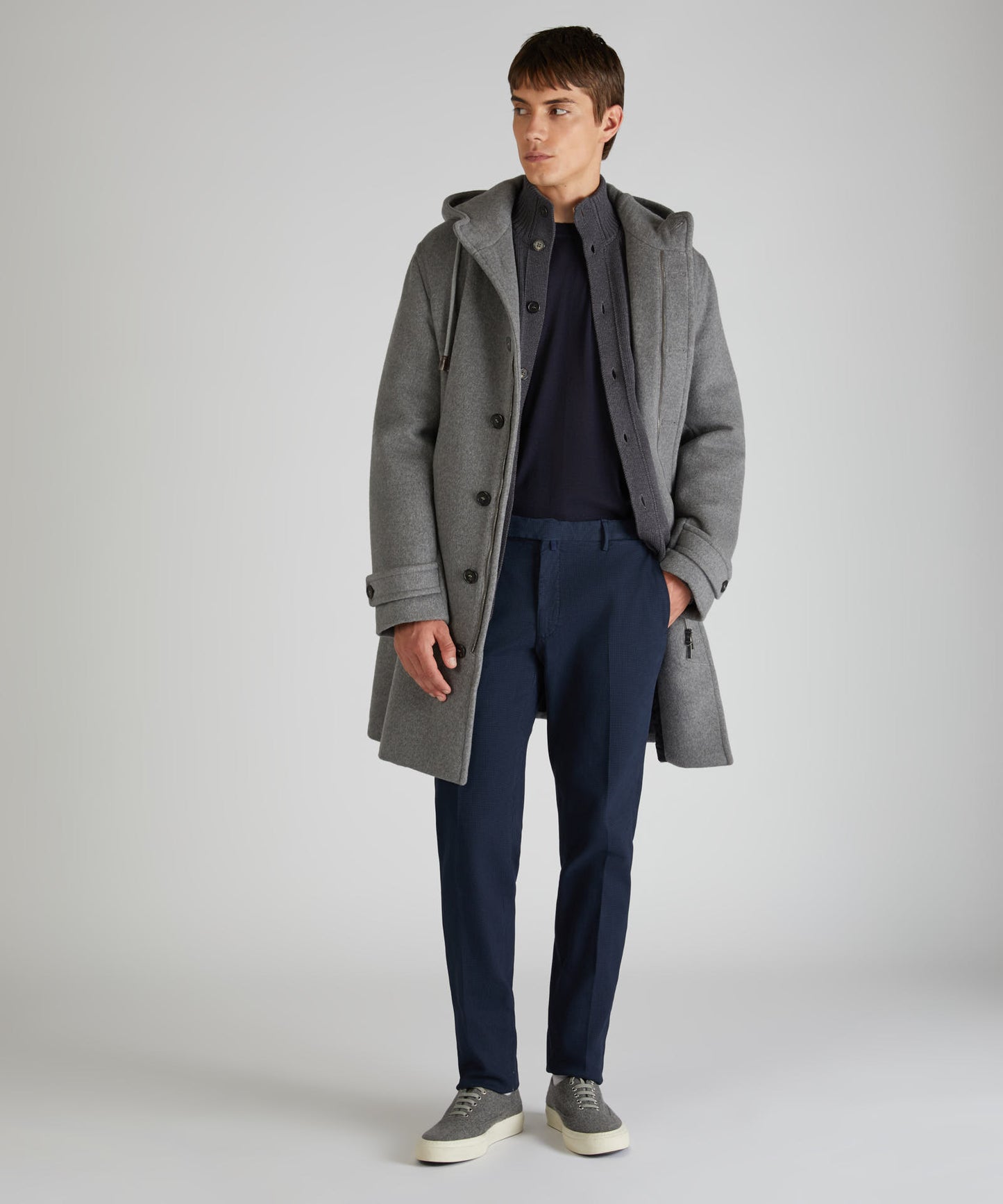 Slim-fit merino wool Bomber cardigan