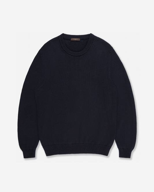 Slim fit cotton crew-neck jumper