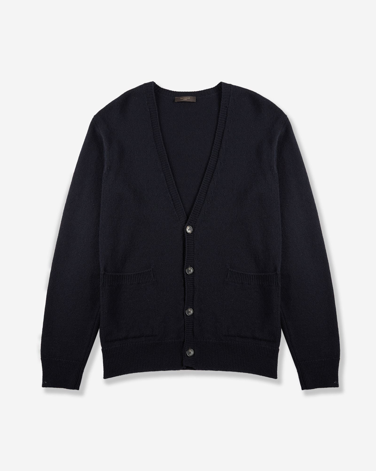 Zanone - Slim fit Geelong wool cardigan - navy blue