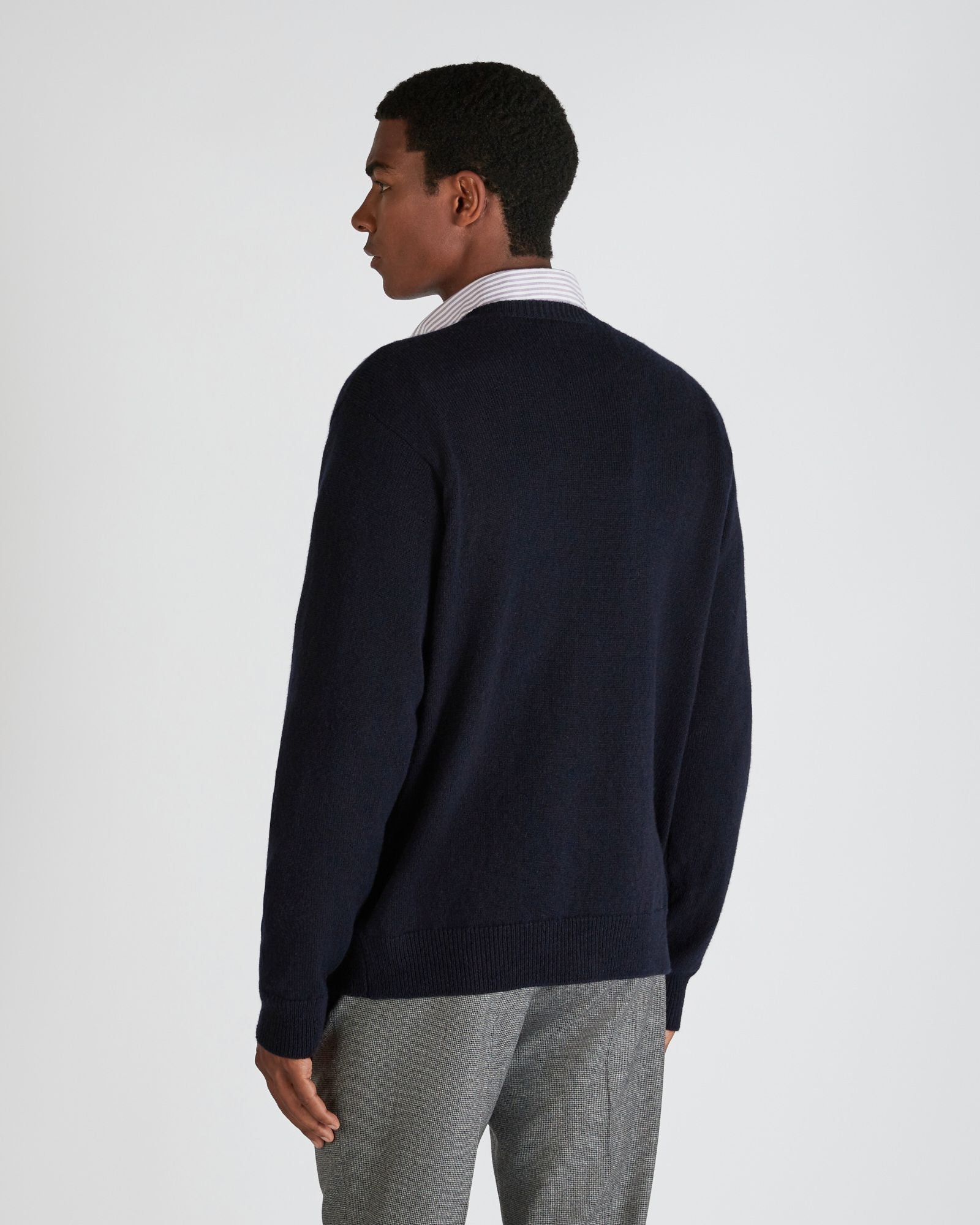 Zanone - Slim fit Geelong wool cardigan - navy blue