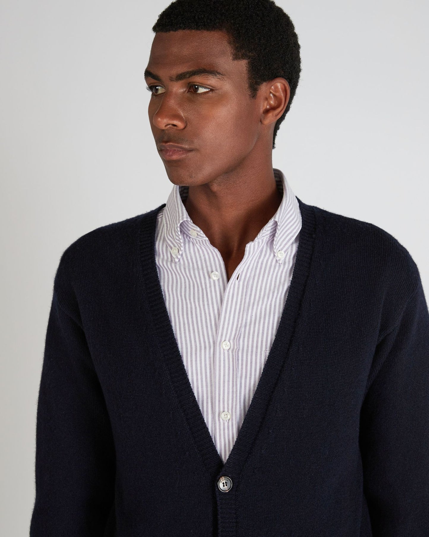 Zanone - Slim fit Geelong wool cardigan - navy blue