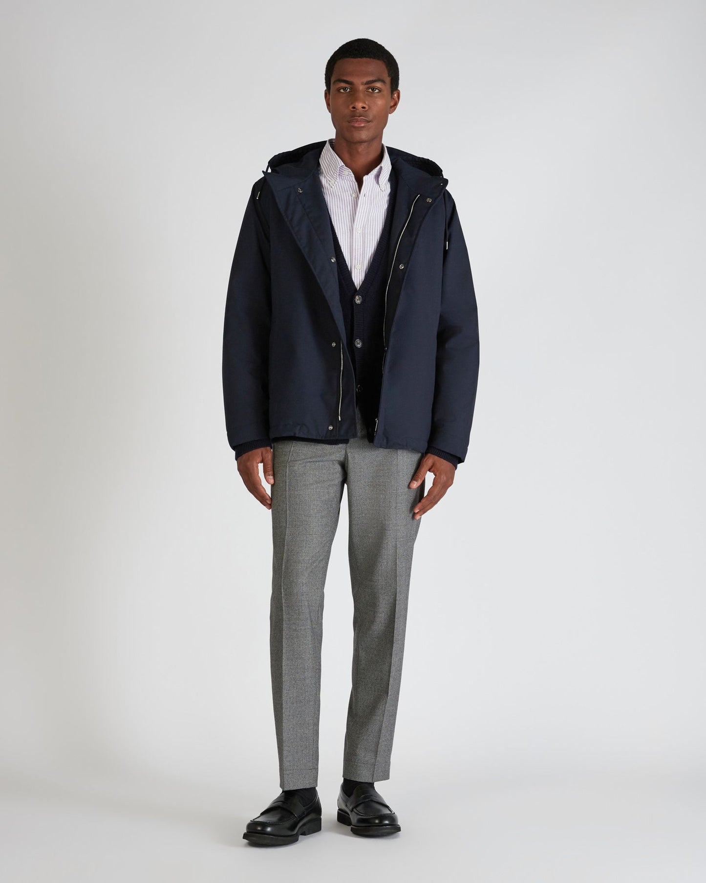 Zanone - Slim fit Geelong wool cardigan - navy blue