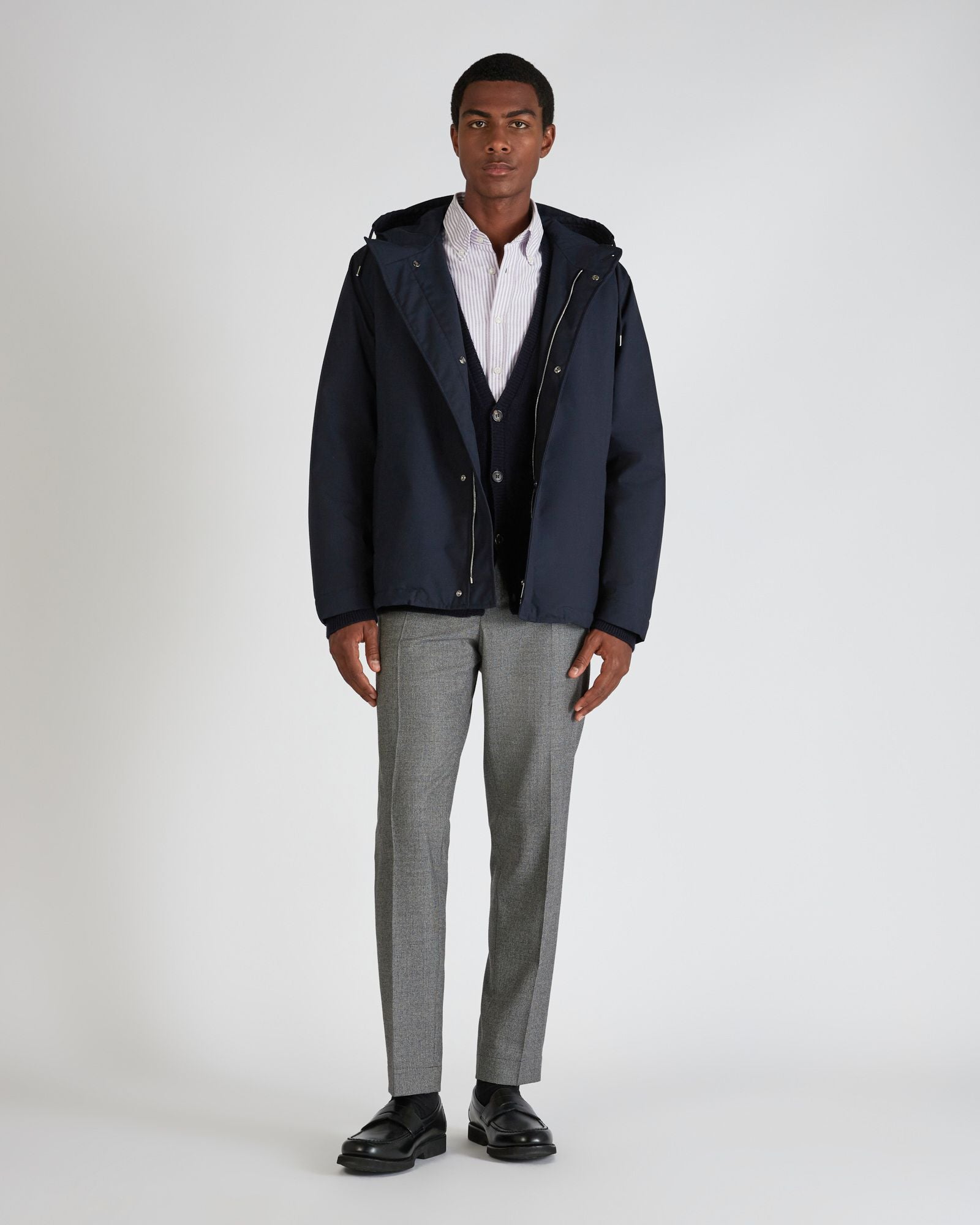 Zanone - Slim fit Geelong wool cardigan - navy blue