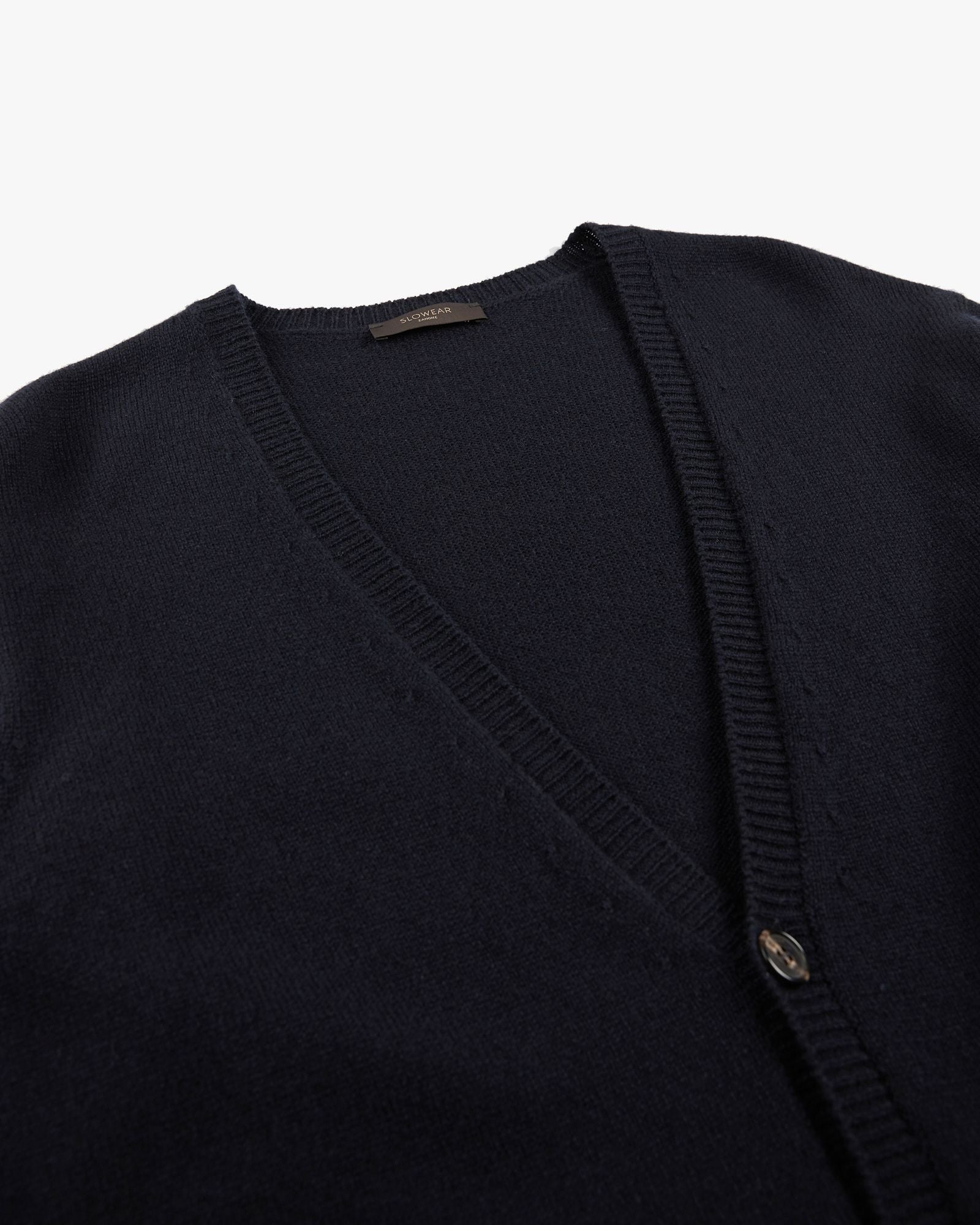 Zanone - Slim fit Geelong wool cardigan - navy blue