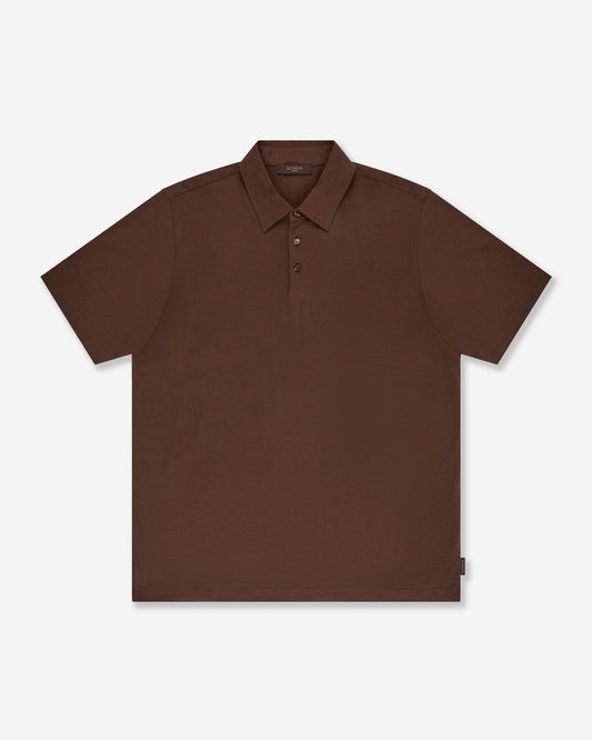 Slim fit cotton and silk jersey polo shirt