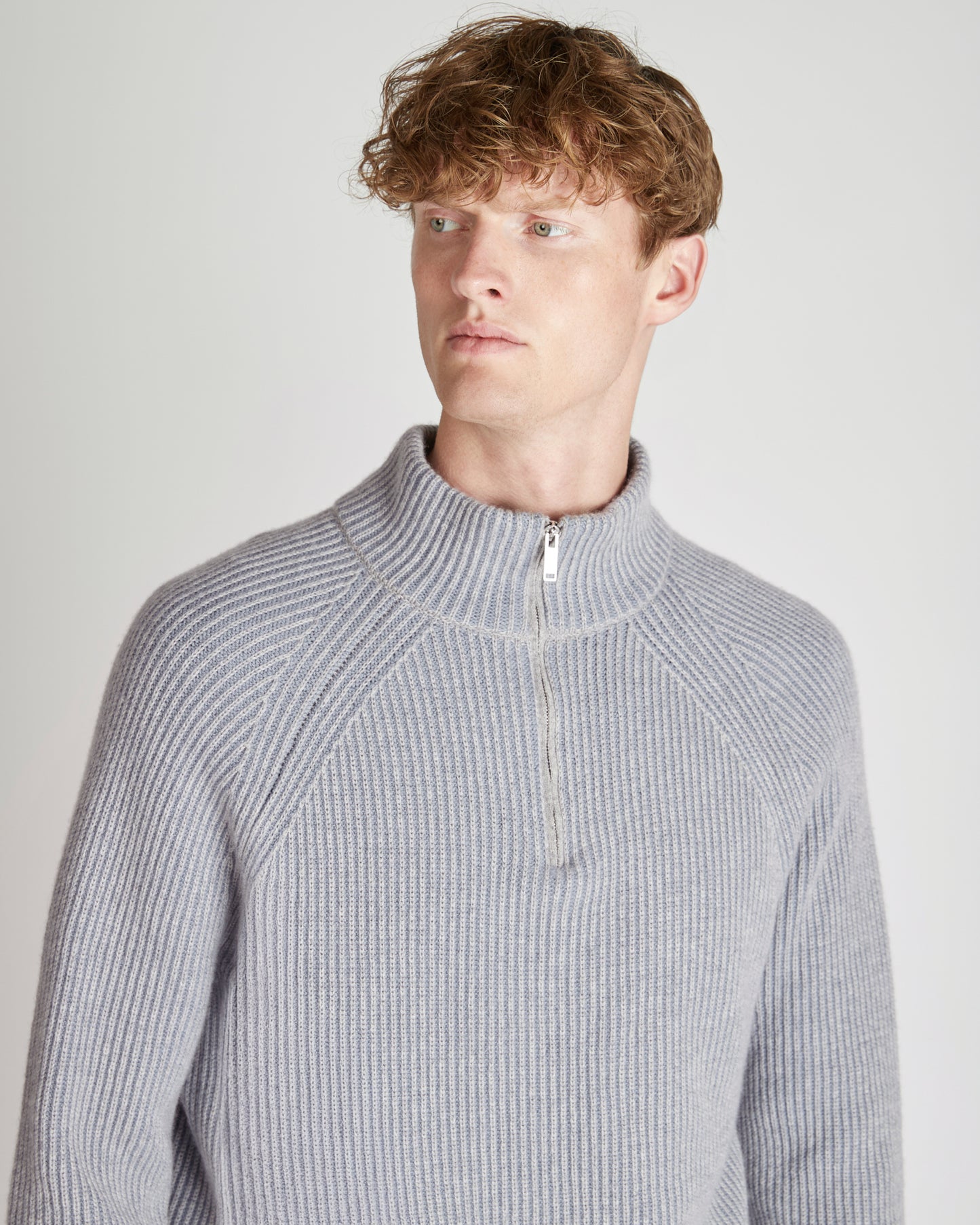 Slim fit cashmere high neck jumper
