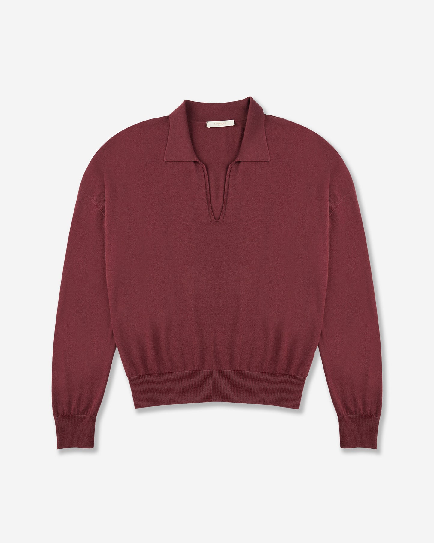 Wide fit V neck polo shirt in Flexwool