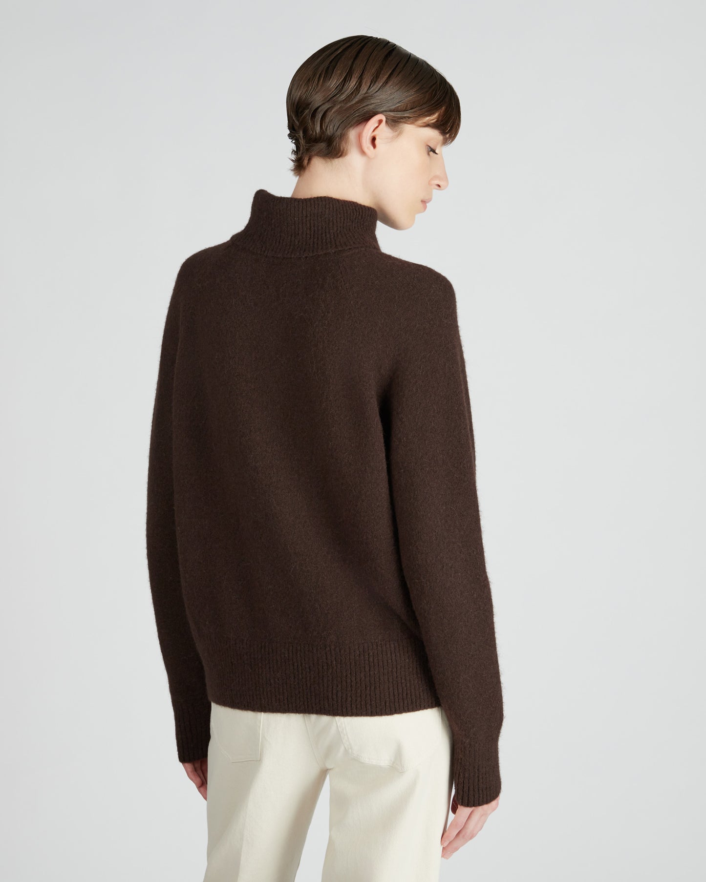 Regular fit polo neck in wool and Alpaca