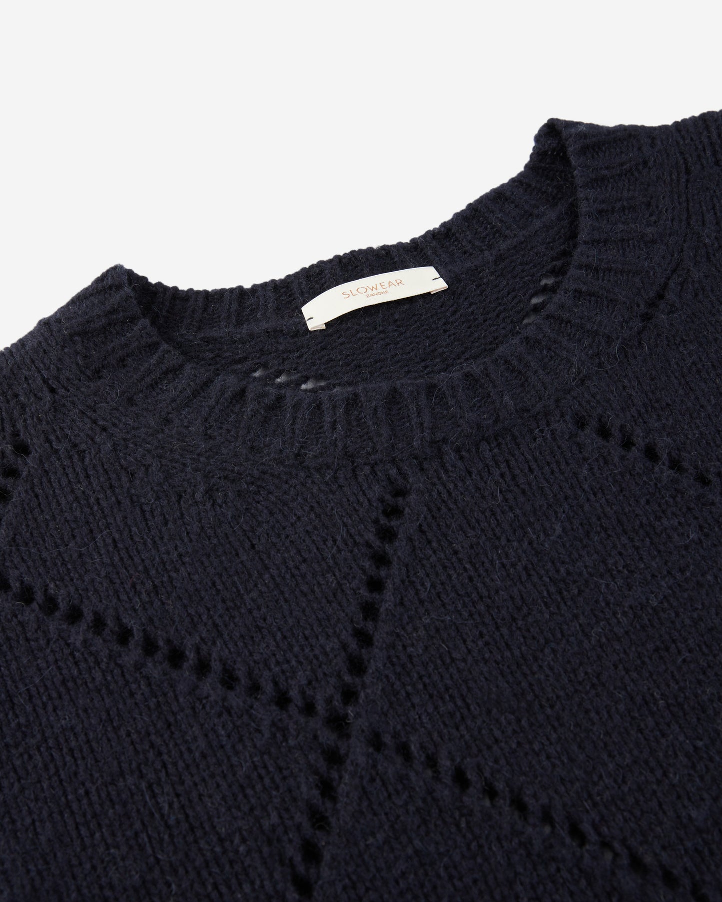 Wide fit crewneck sweater in wool and Alpaca