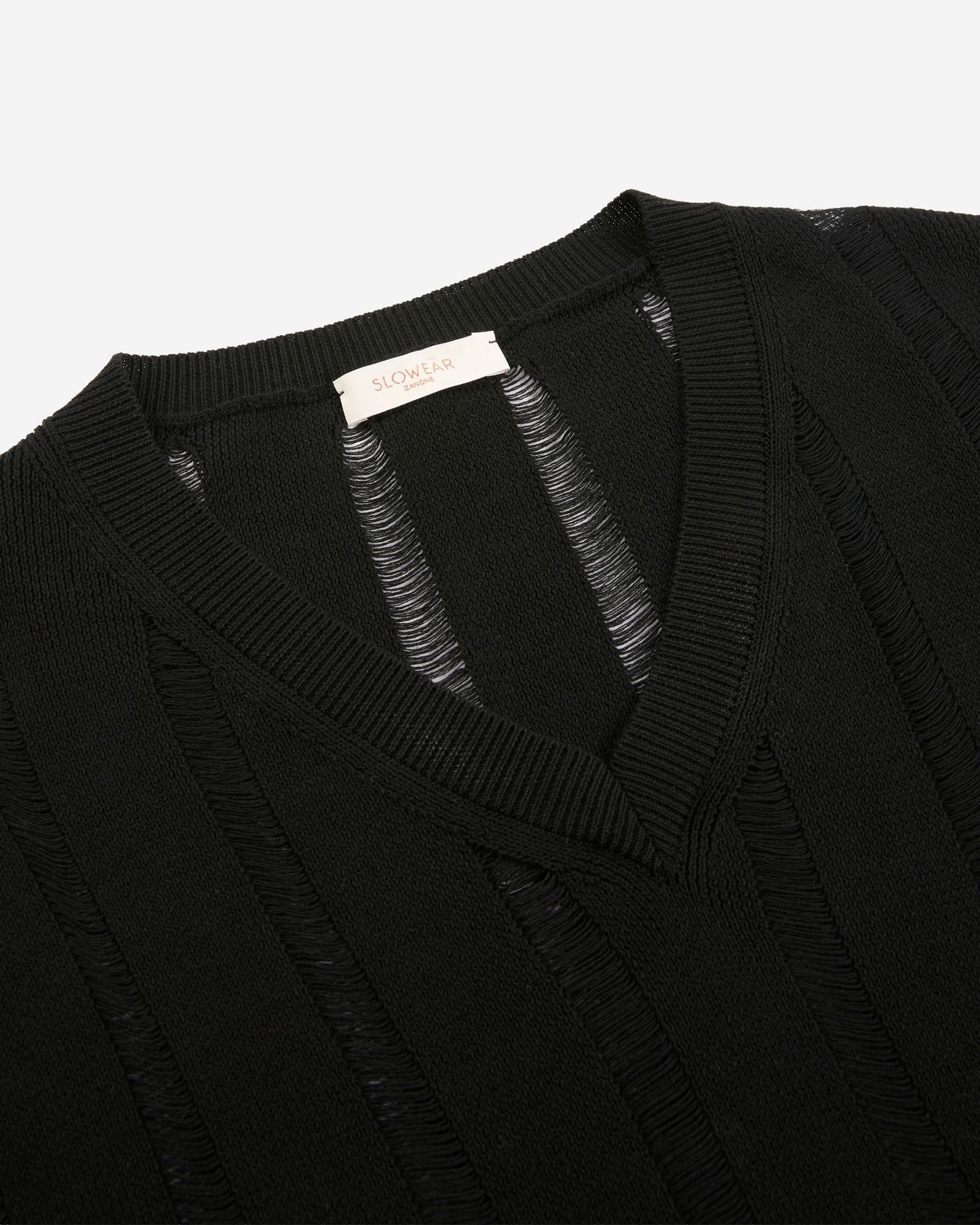 Zanone - Slim fit cotton crêpe sweater - dark black