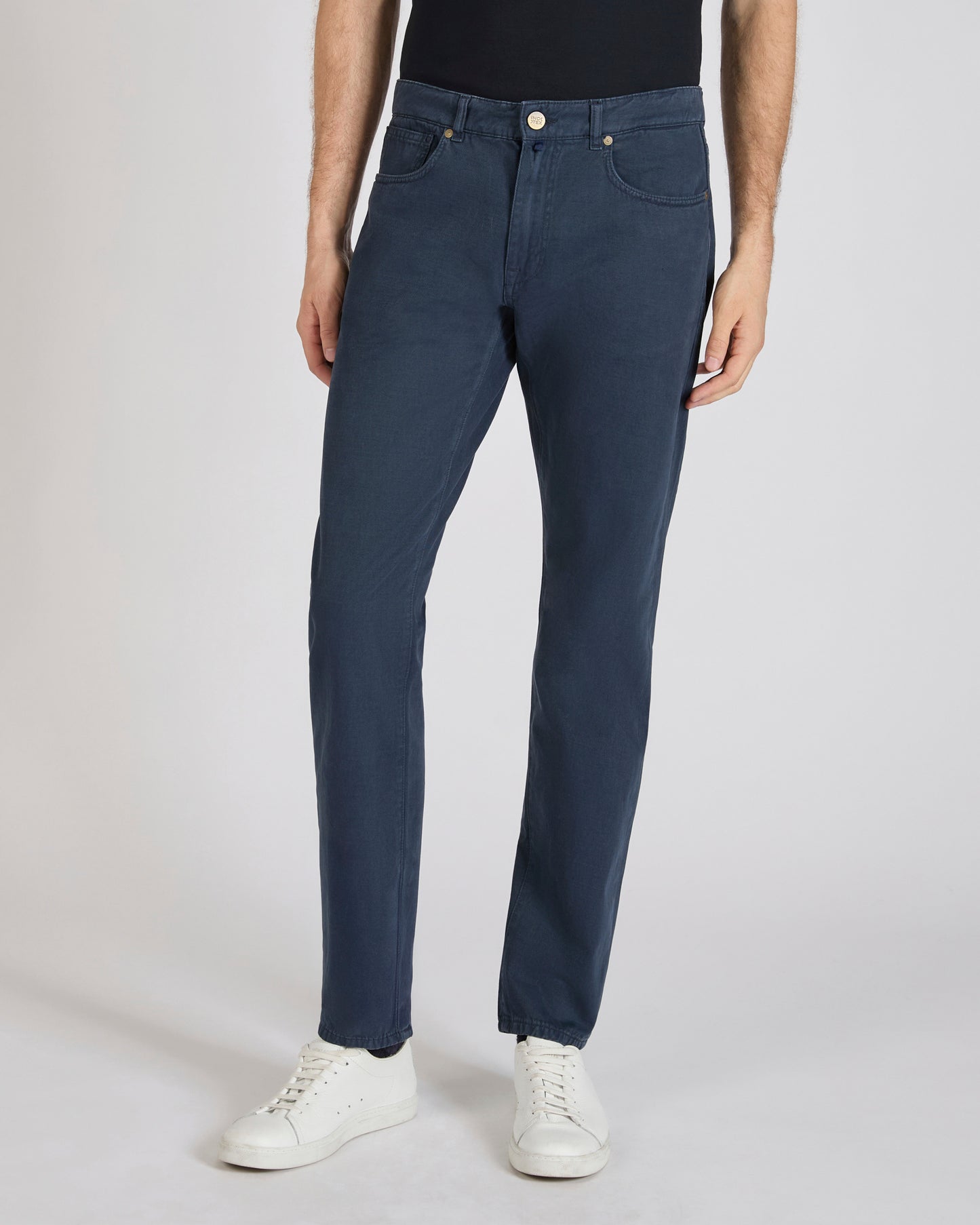 Slim-fit five-pocket trousers in cotton and cashmere