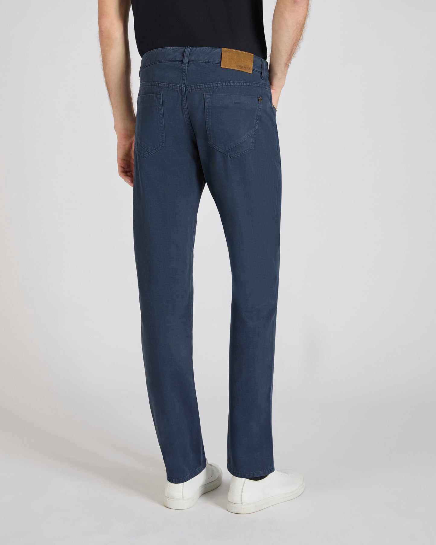 Slim-fit five-pocket trousers in cotton and cashmere