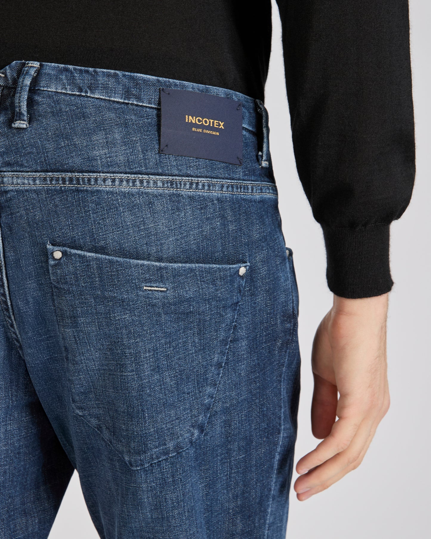 Slim fit tailored trousers in stretch denim